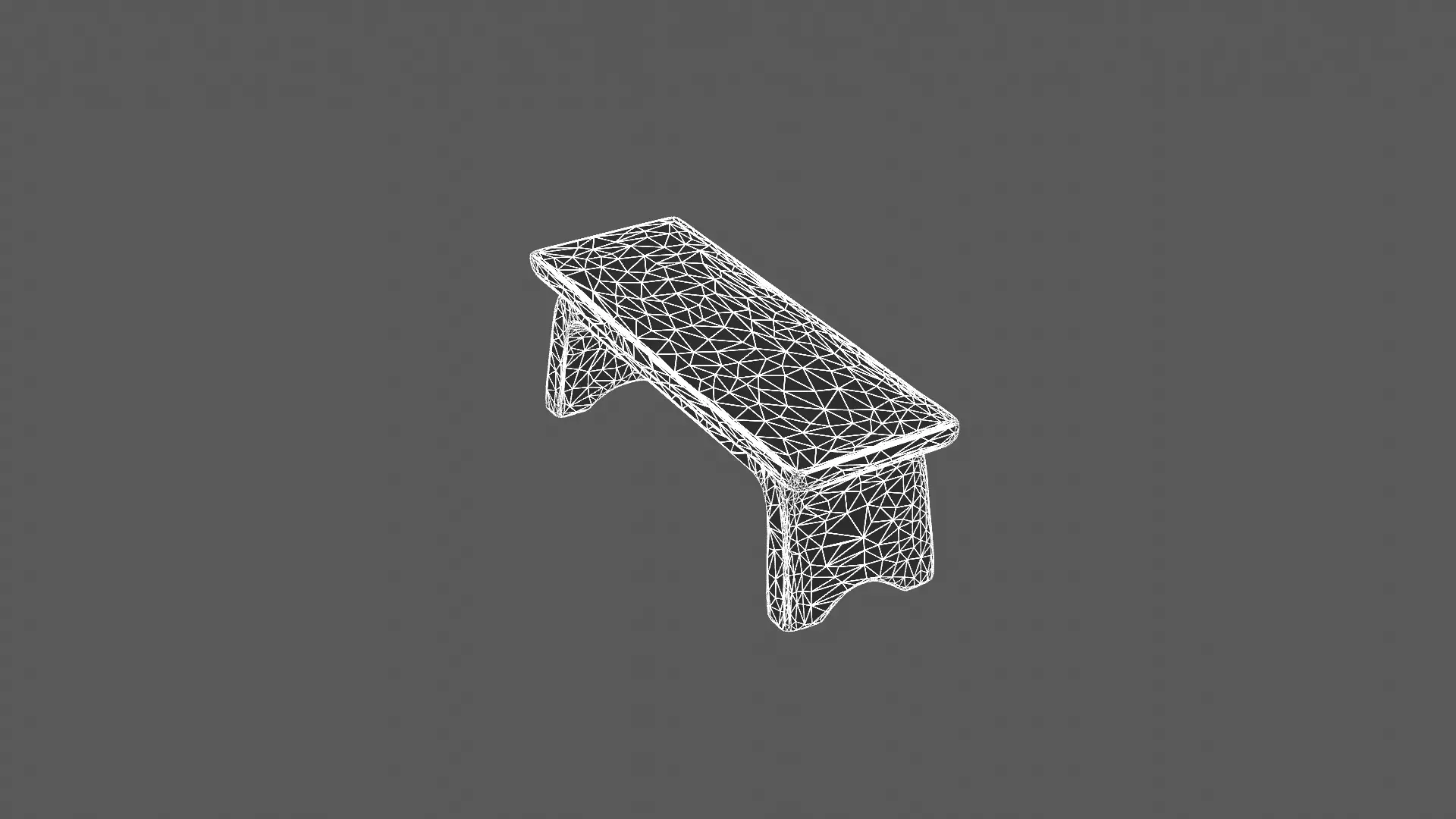 Minimalist Wooden Bench with Curved Legs 3D model_7
