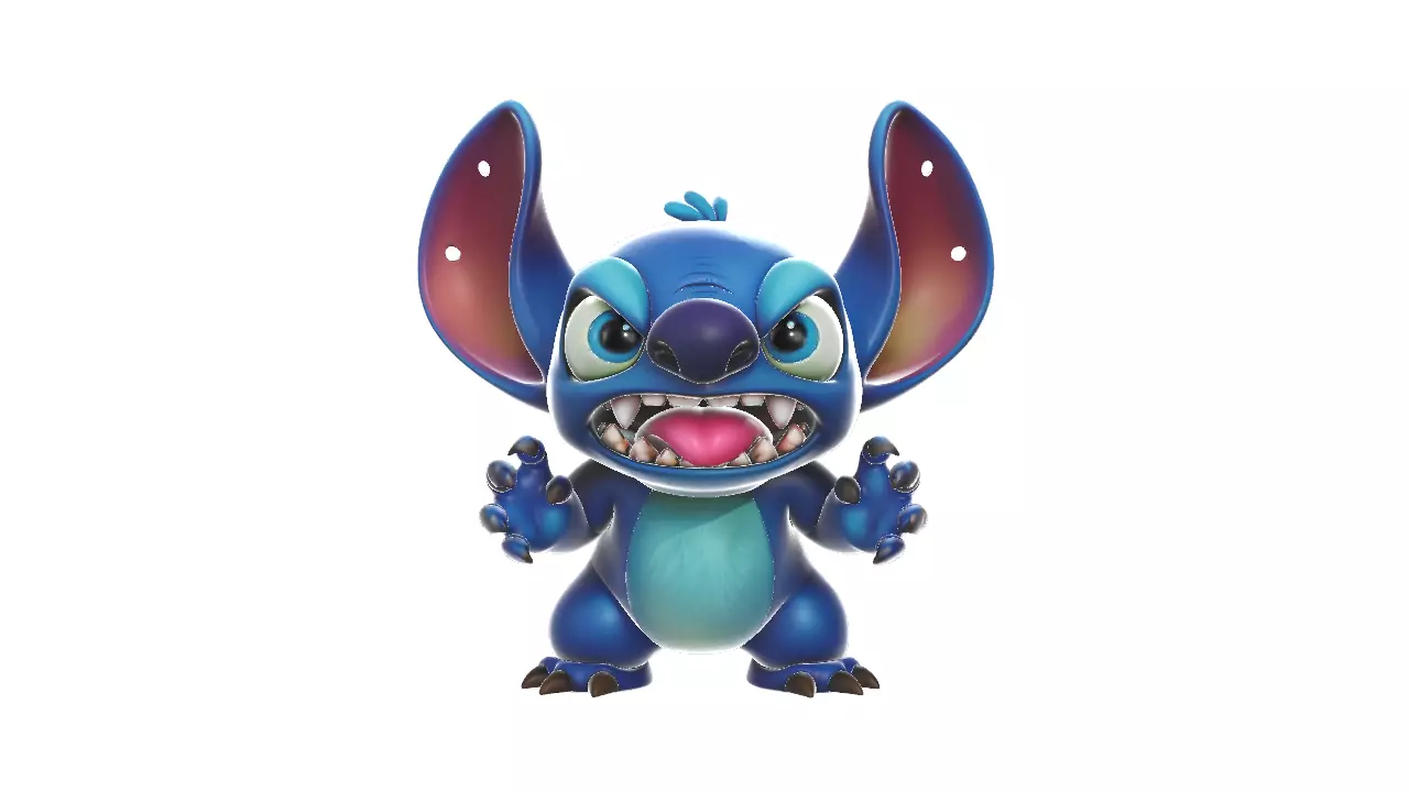 Cute Angry Stitch Figurine 3D print model_0