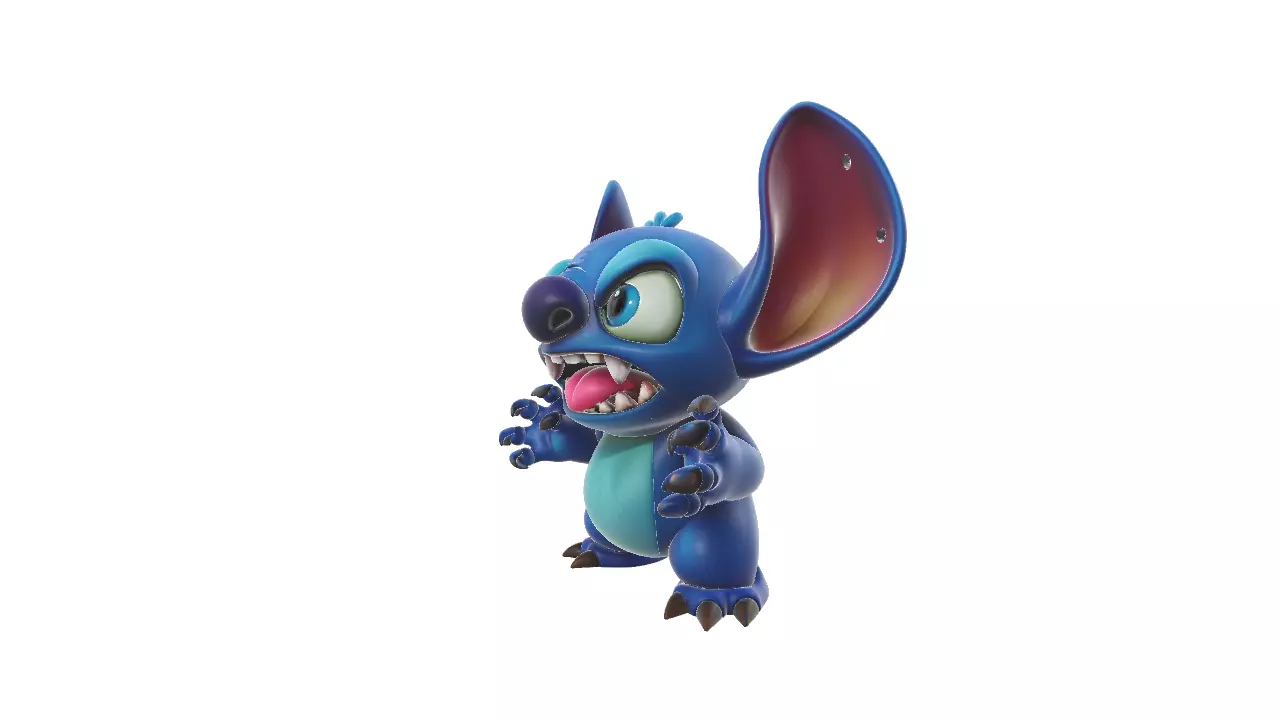 Cute Angry Stitch Figurine 3D print model_1