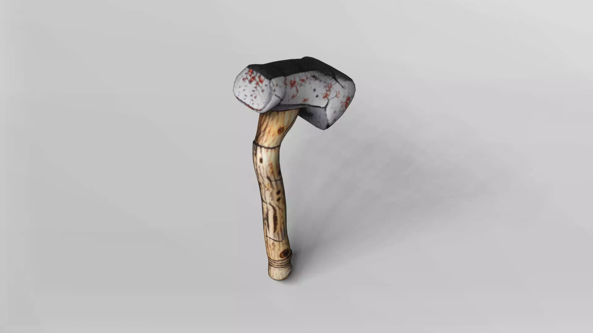 Rustic Wooden Hammer with Metal Head 3D Model 3D model_4