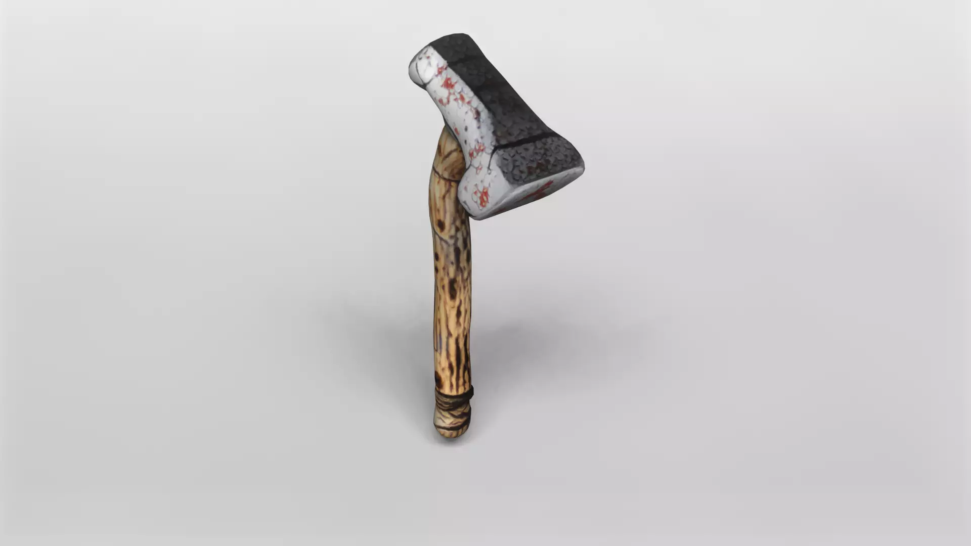 Rustic Wooden Hammer with Metal Head 3D Model 3D model_0