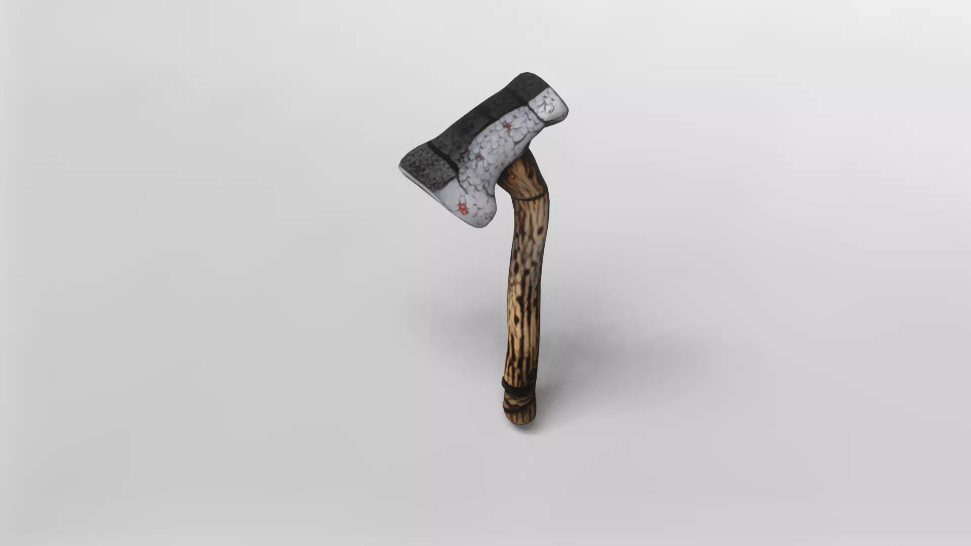 Rustic Wooden Hammer with Metal Head 3D Model 3D model_2