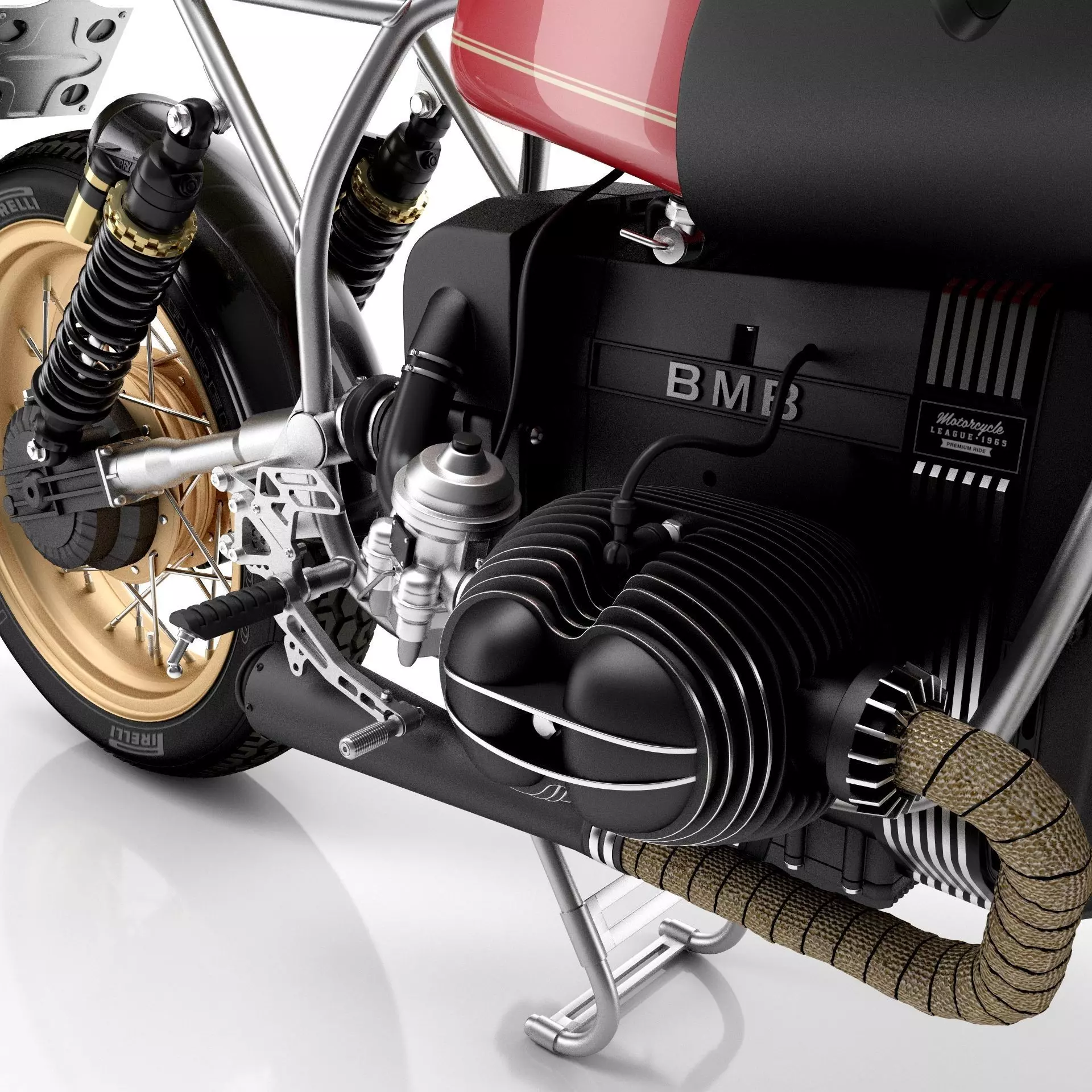 Cafe Racer R80 Motorcycle 3D model_9