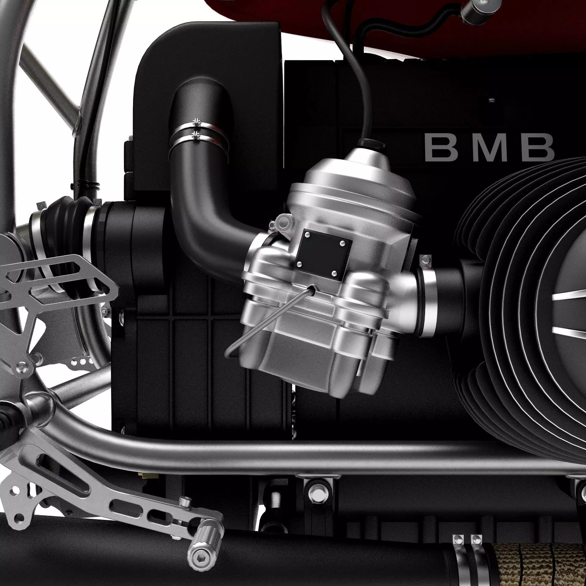 Cafe Racer R80 Motorcycle 3D model_12