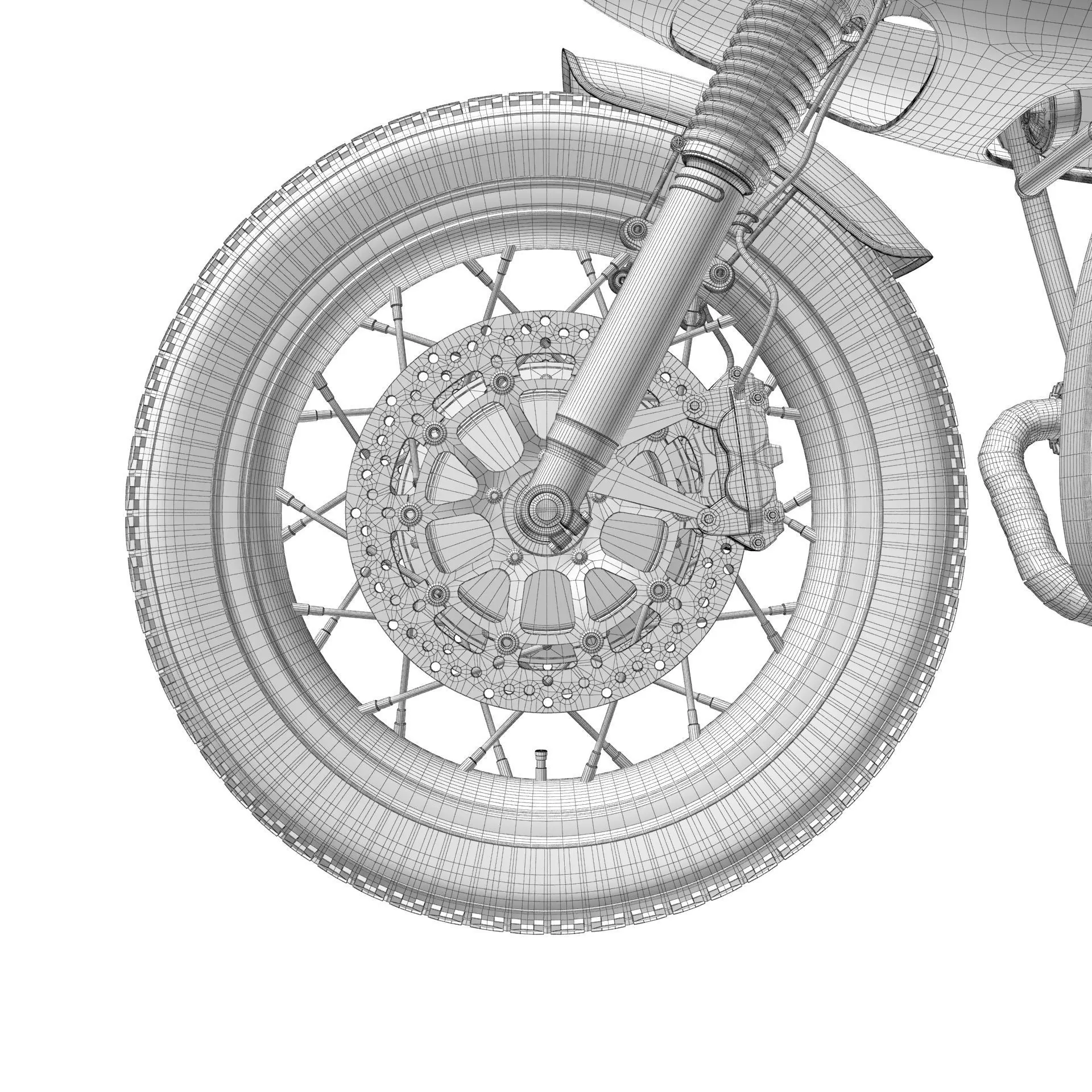 Cafe Racer R80 Motorcycle 3D model_31