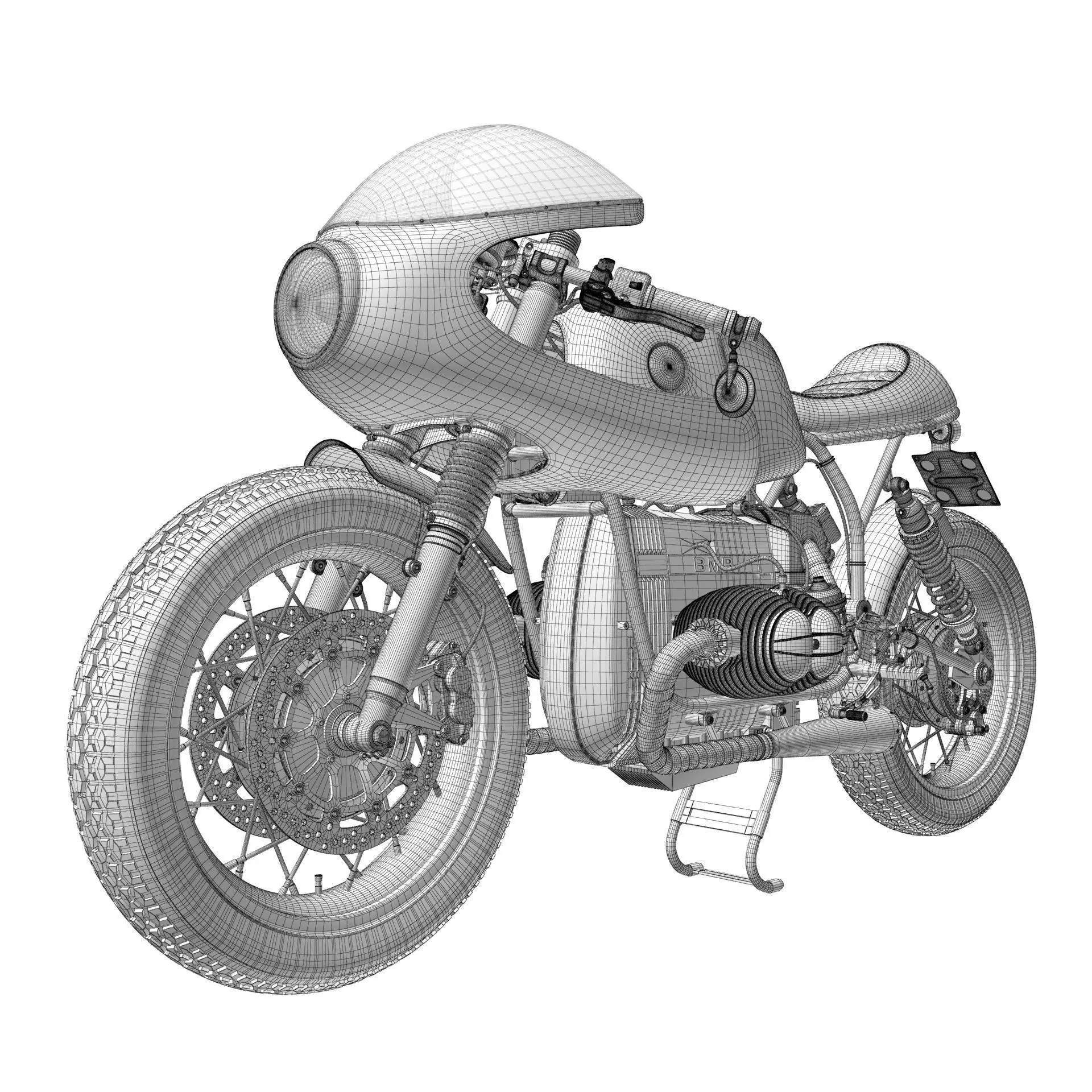 Cafe Racer R80 Motorcycle 3D model_18