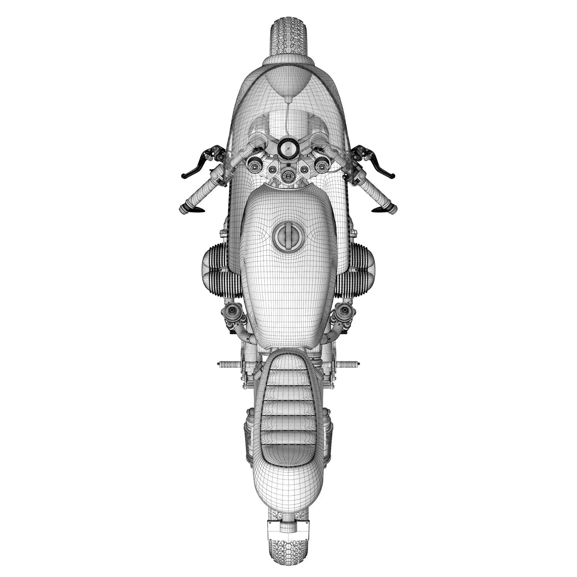 Cafe Racer R80 Motorcycle 3D model_24