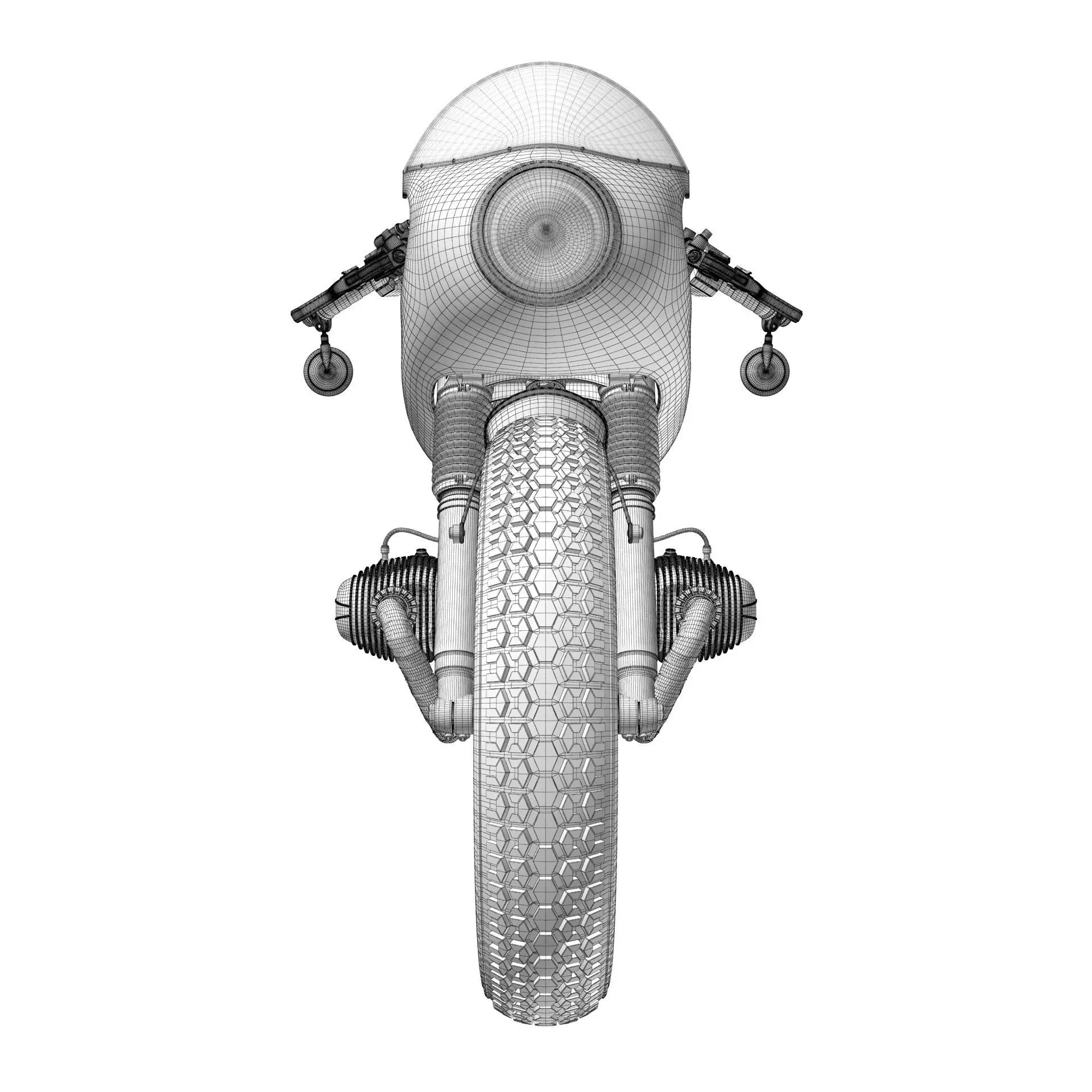 Cafe Racer R80 Motorcycle 3D model_20