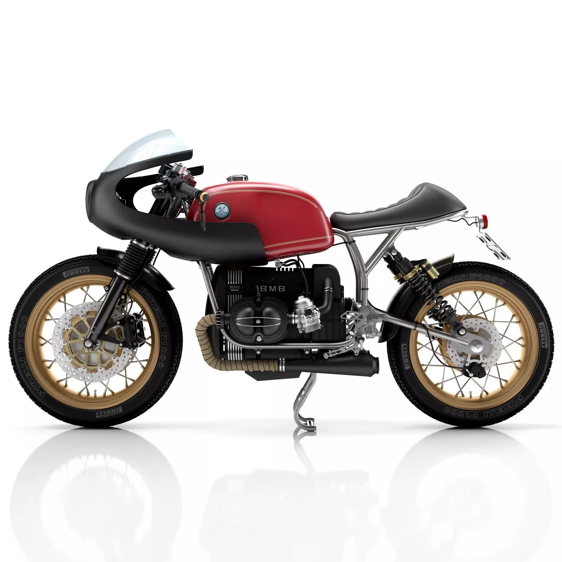 Cafe Racer R80 Motorcycle 3D model_3
