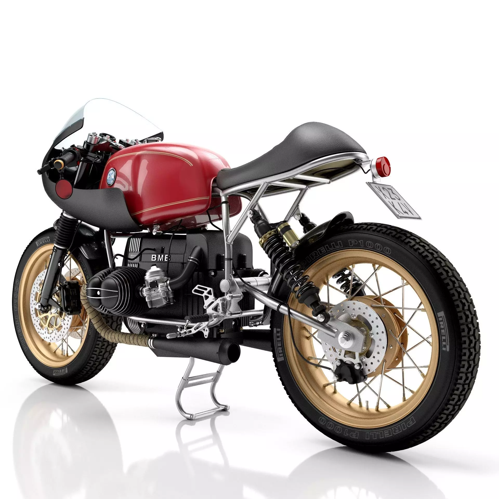Cafe Racer R80 Motorcycle 3D model_6