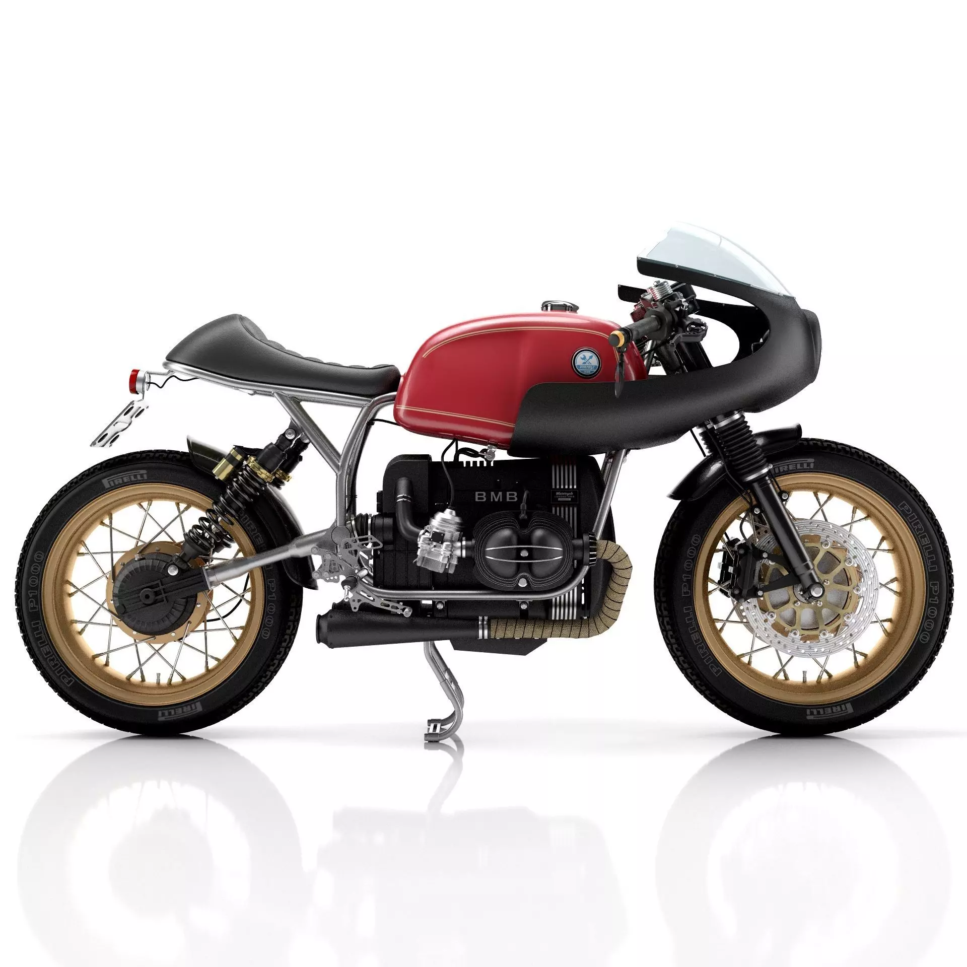 Cafe Racer R80 Motorcycle 3D model_1