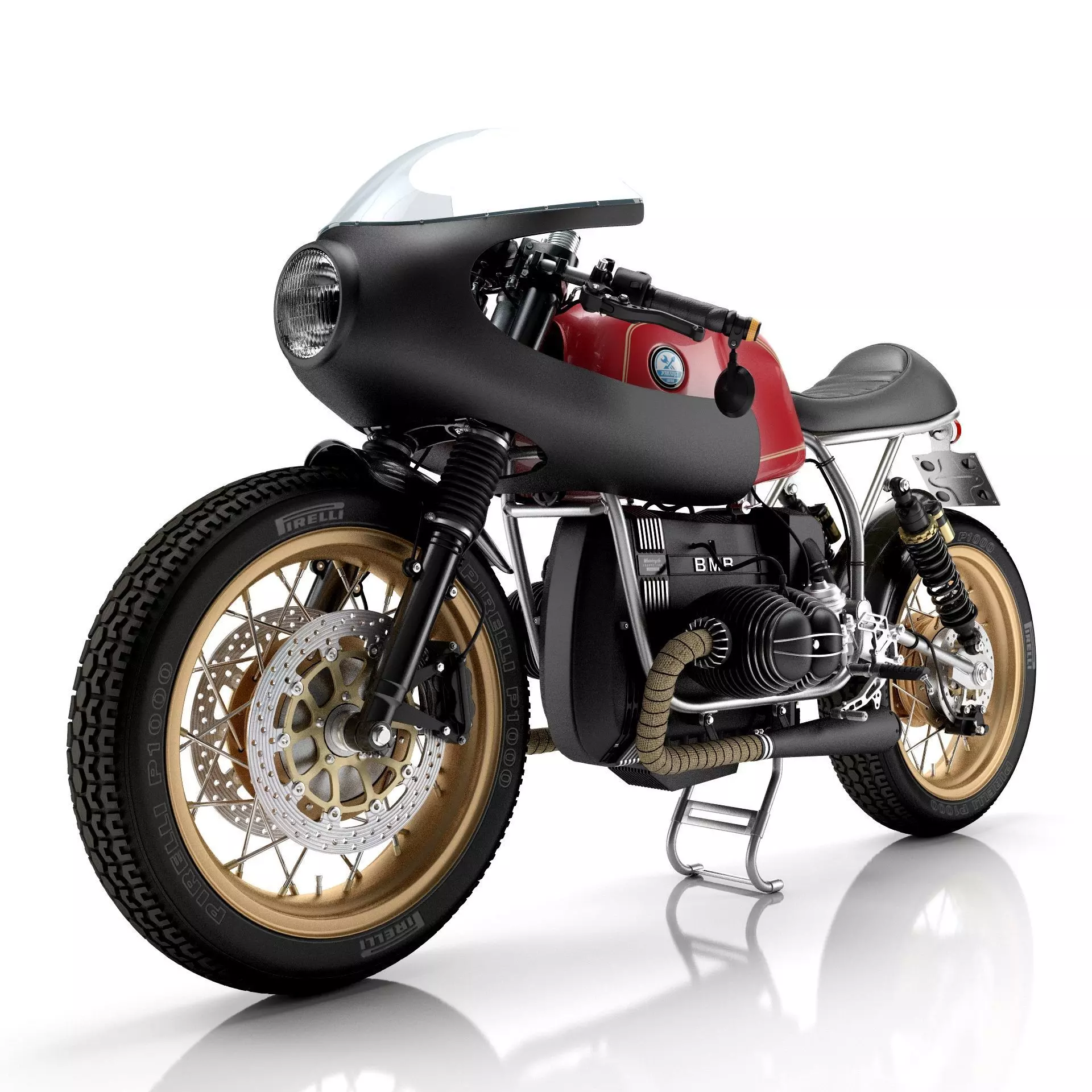 Cafe Racer R80 Motorcycle 3D model_2