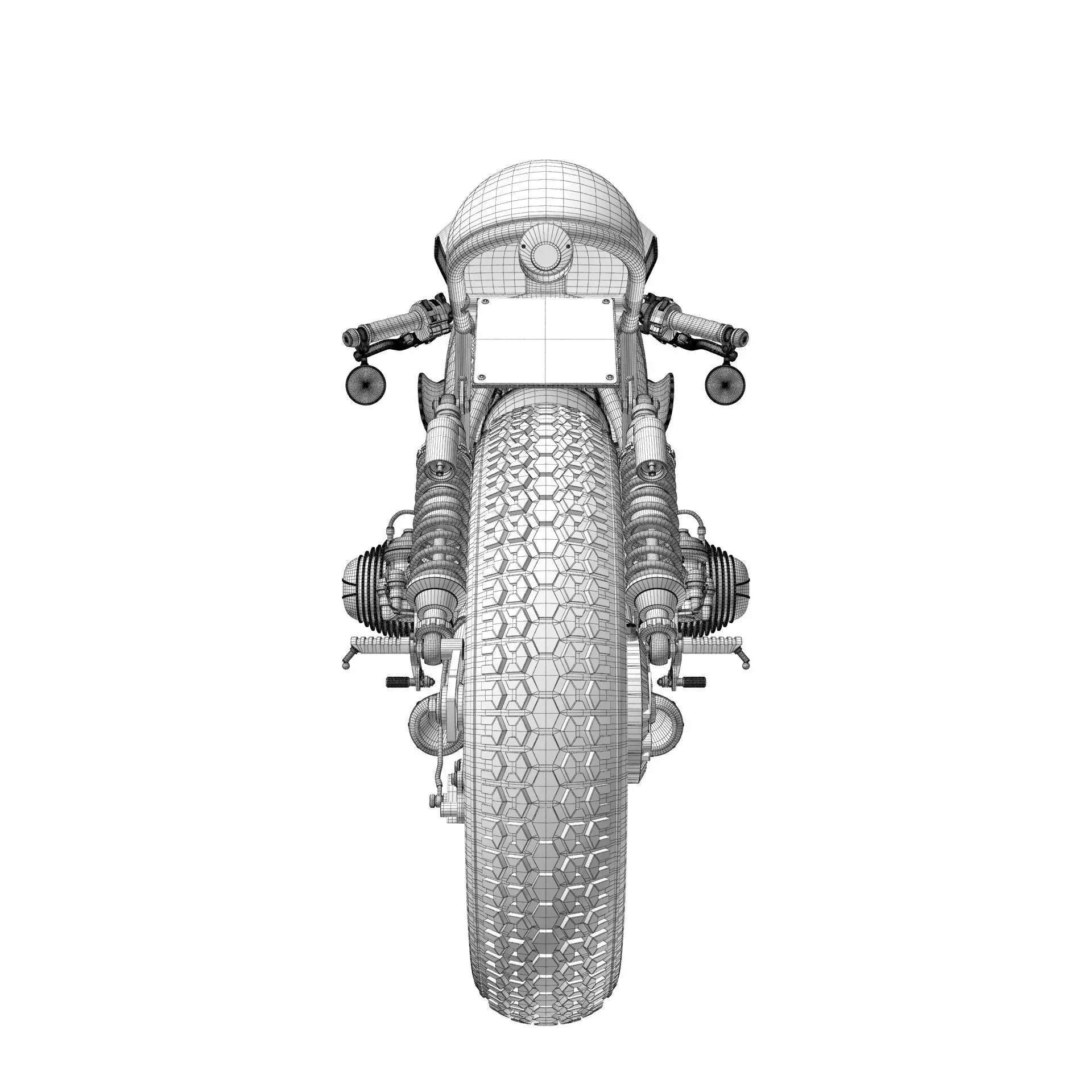 Cafe Racer R80 Motorcycle 3D model_21