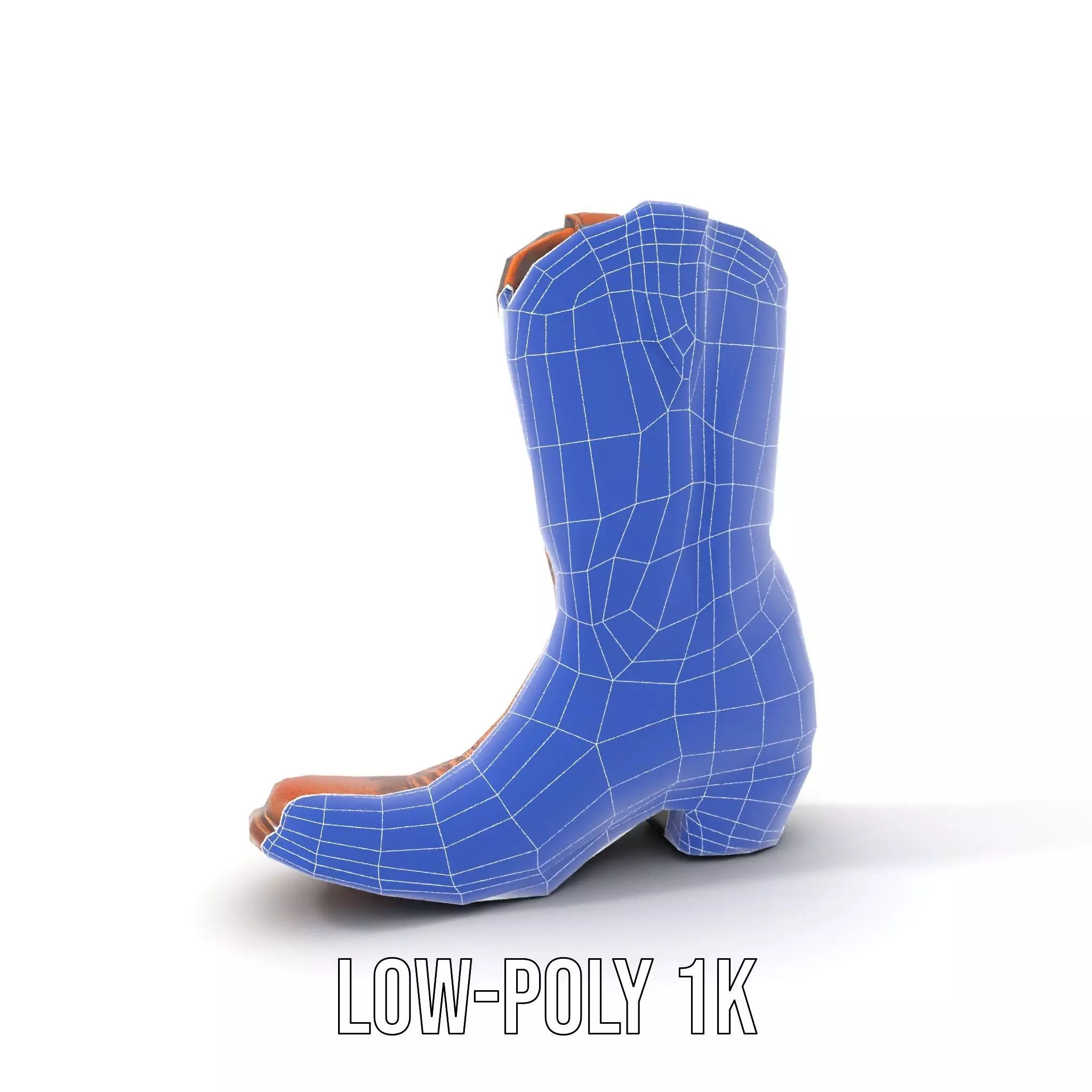 Western Cowboy Boot model pack  Leather Embroidery Design Low-poly 3D model_10
