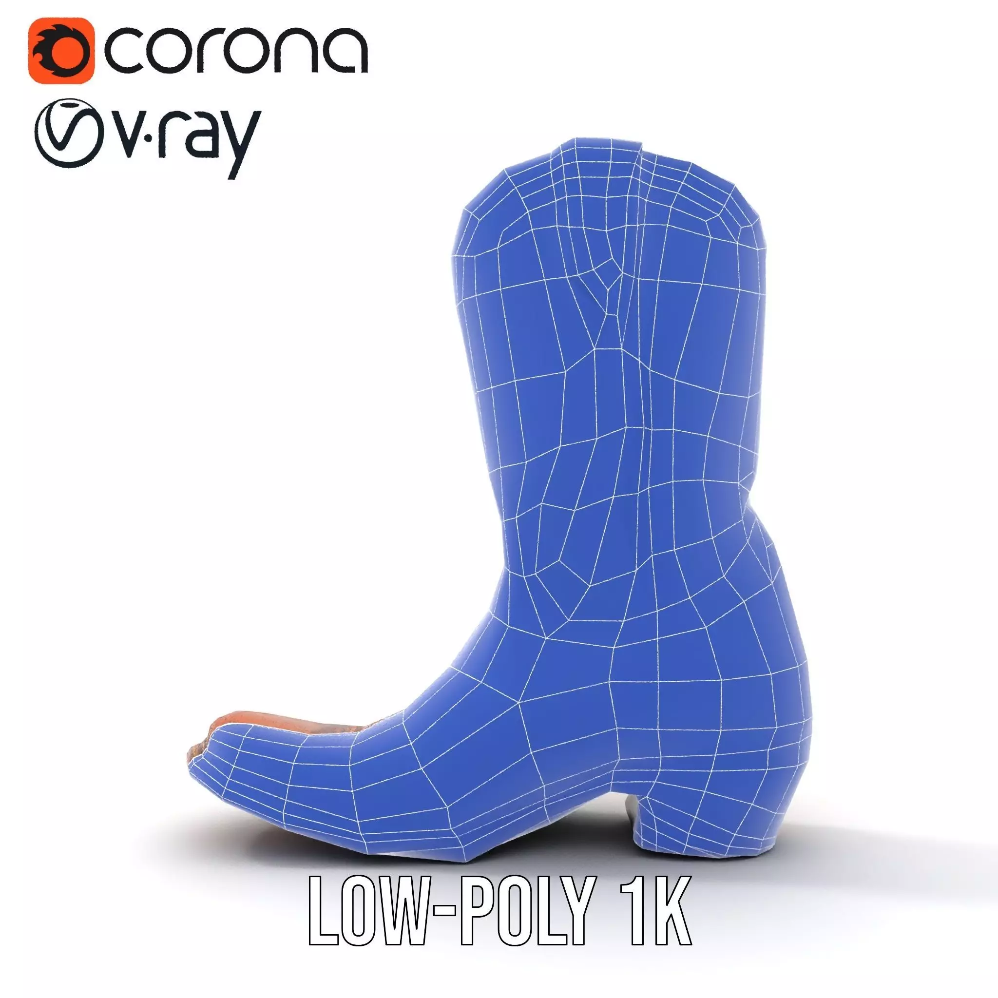 Western Cowboy Boot model pack  Leather Embroidery Design Low-poly 3D model_31