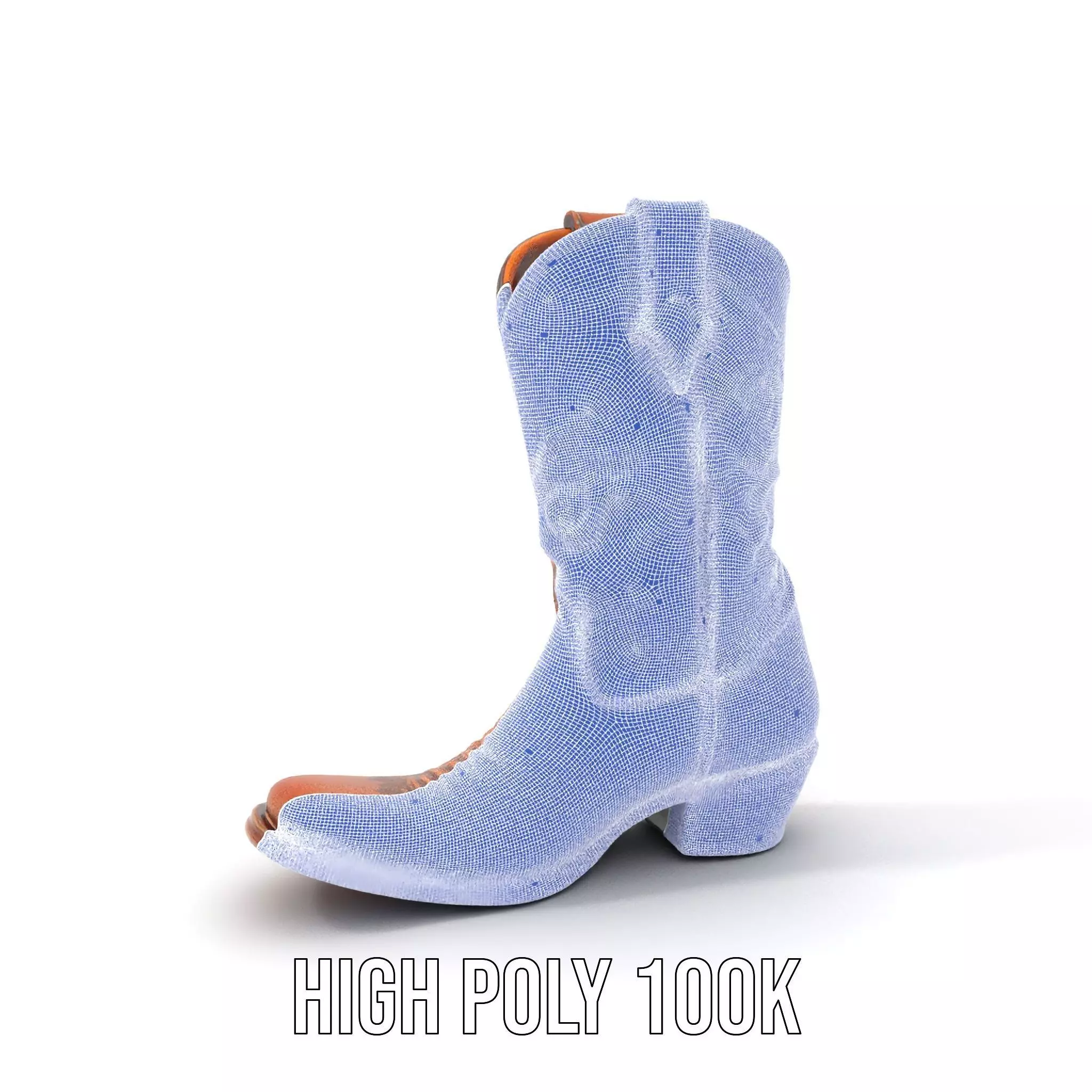 Western Cowboy Boot model pack  Leather Embroidery Design Low-poly 3D model_5