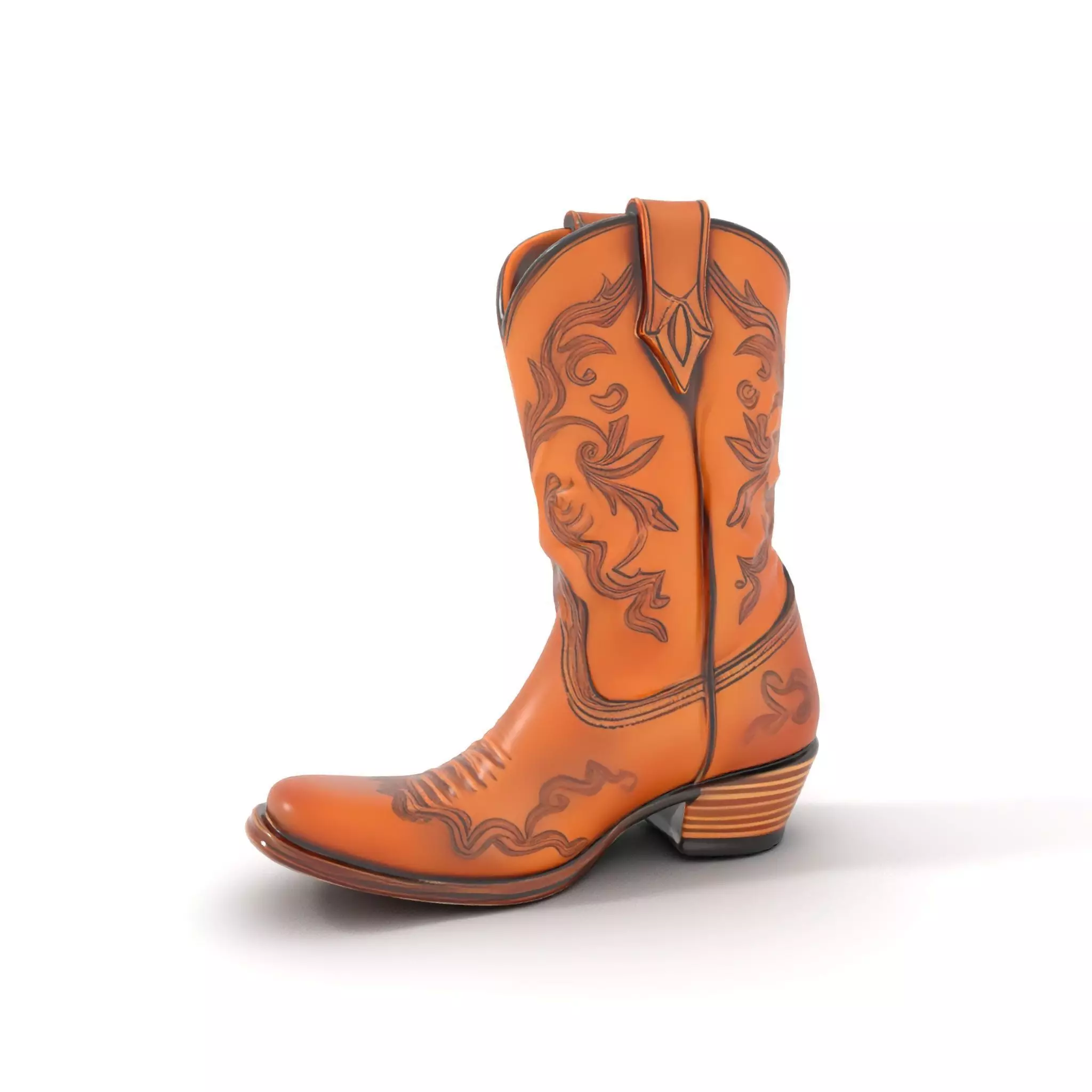 Western Cowboy Boot model pack  Leather Embroidery Design Low-poly 3D model_0