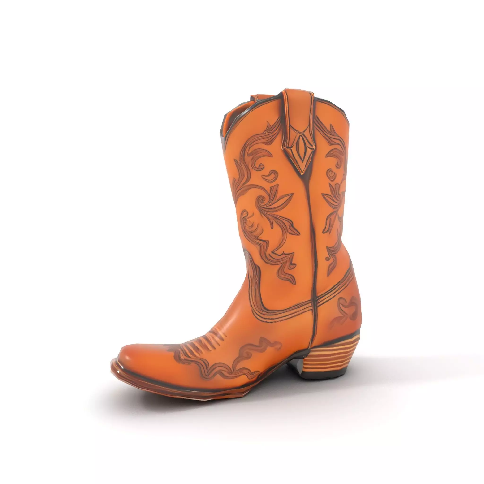 Western Cowboy Boot model pack  Leather Embroidery Design Low-poly 3D model_28