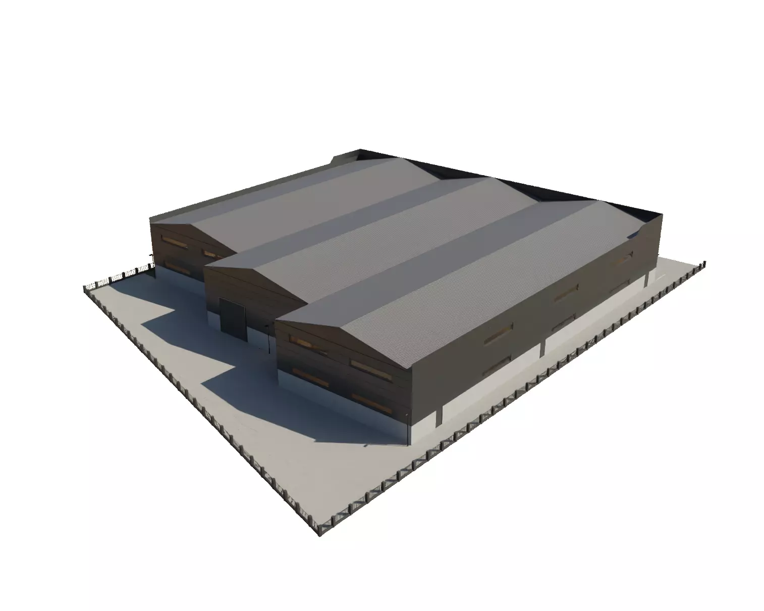 Factory Building Low-poly 3D model_4