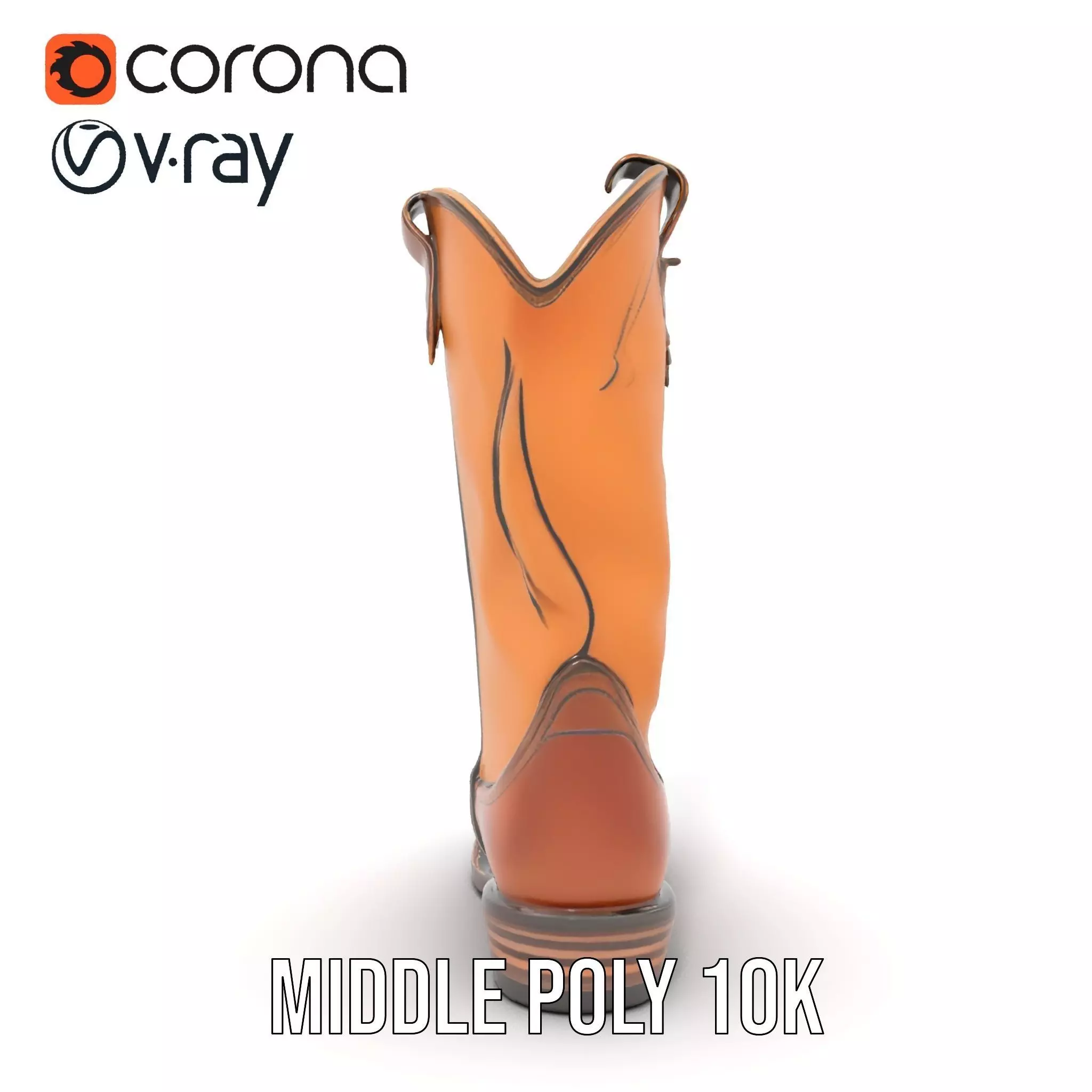 Cowboy Boot Model Pack Low-poly 3D model_11