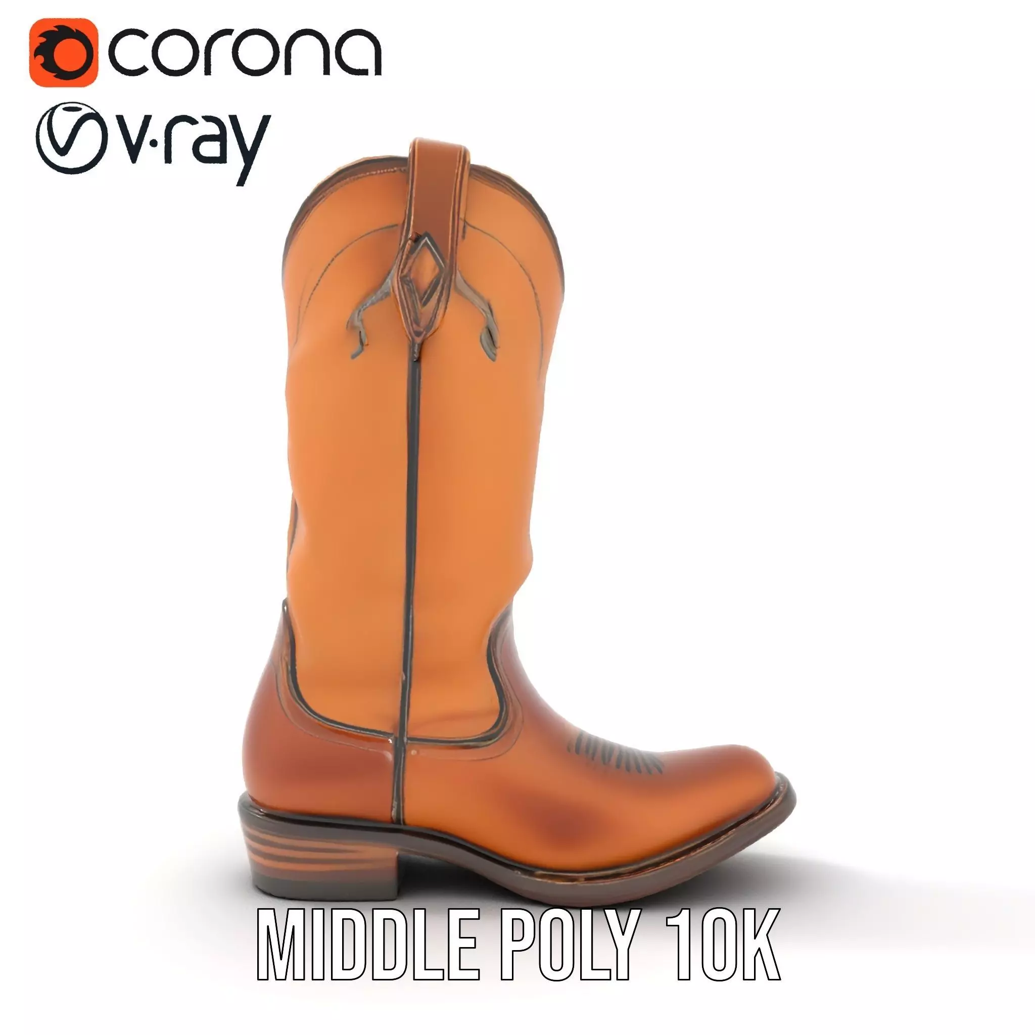 Cowboy Boot Model Pack Low-poly 3D model_14