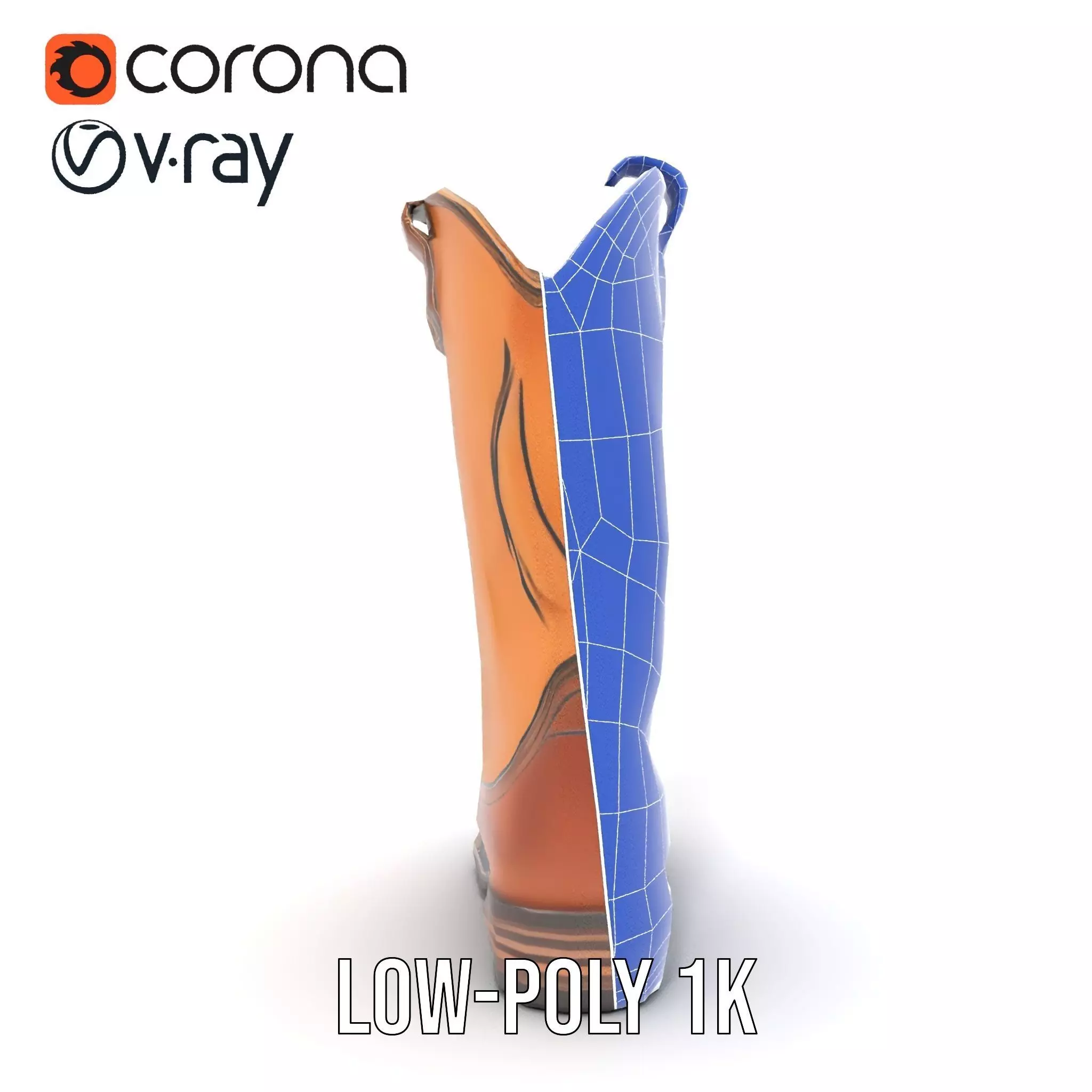 Cowboy Boot Model Pack Low-poly 3D model_31