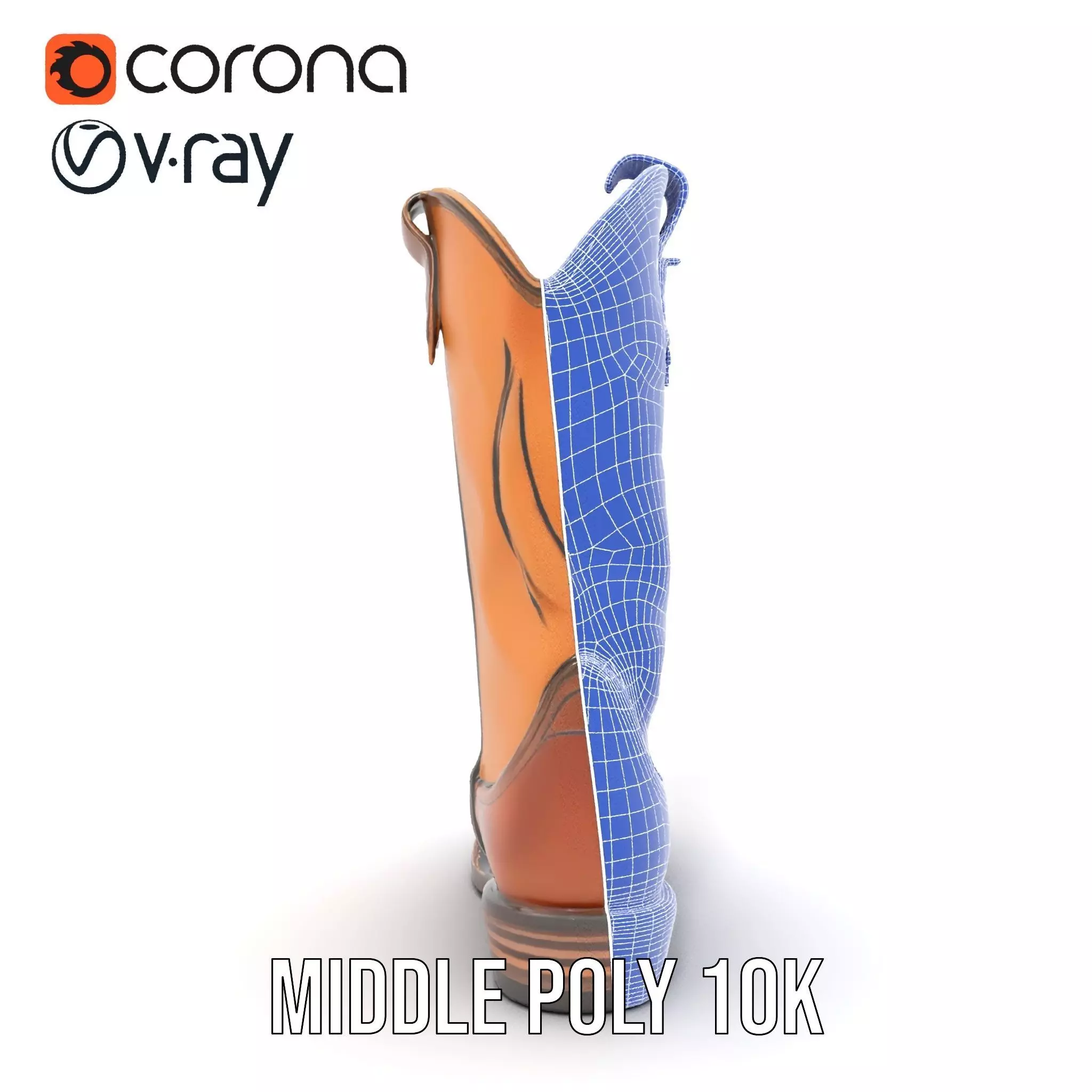 Cowboy Boot Model Pack Low-poly 3D model_22
