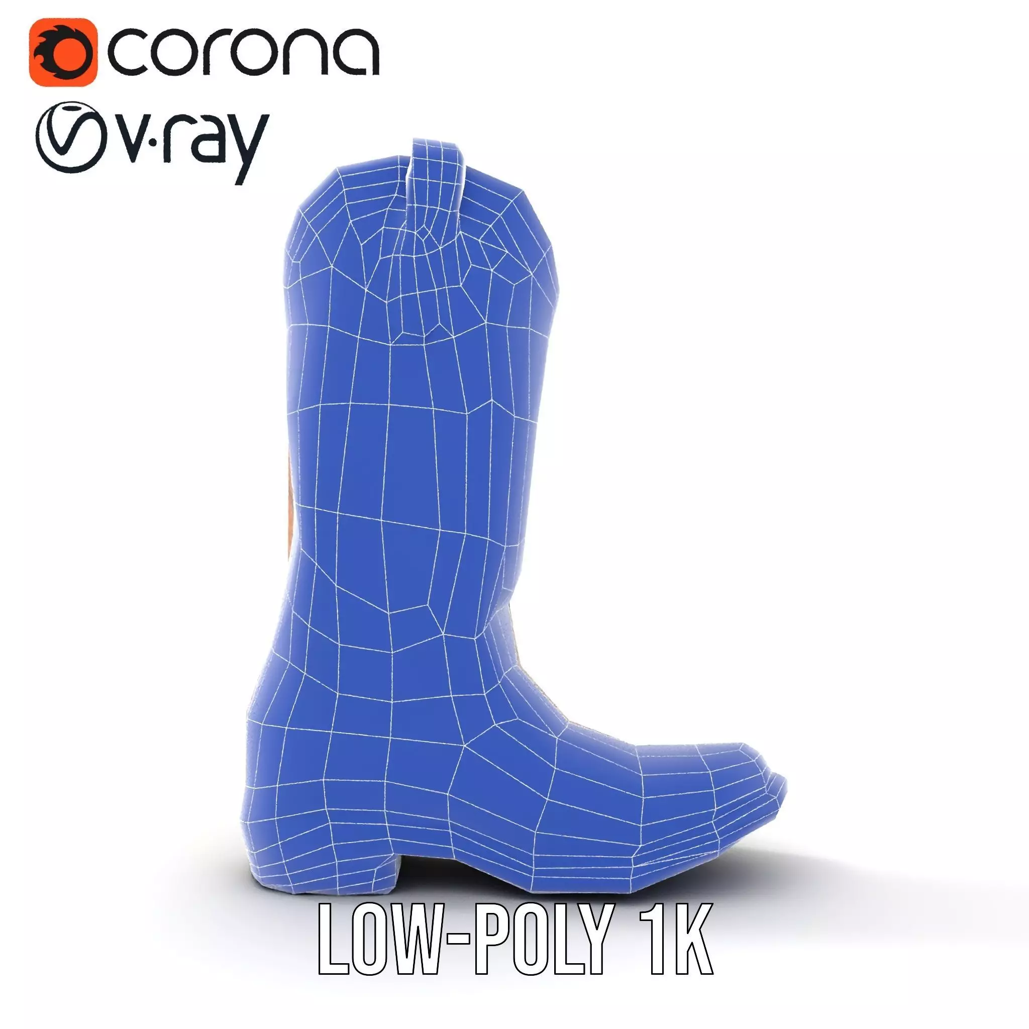 Cowboy Boot Model Pack Low-poly 3D model_26