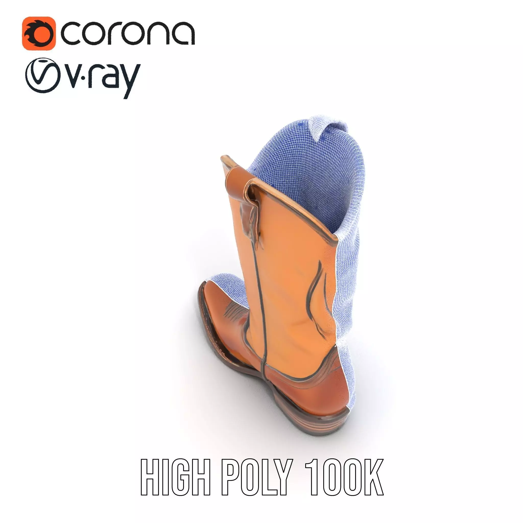 Cowboy Boot Model Pack Low-poly 3D model_35