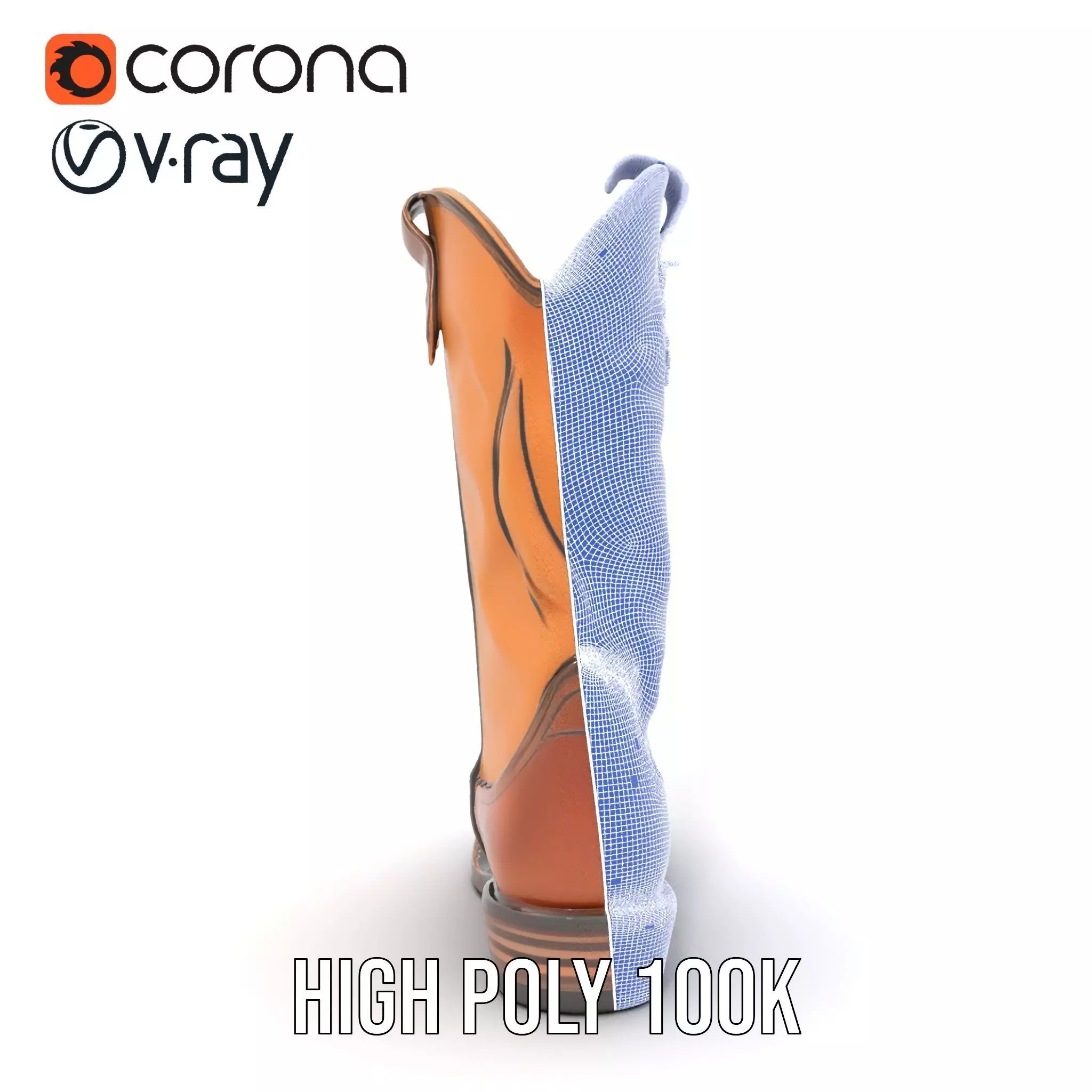 Cowboy Boot Model Pack Low-poly 3D model_24