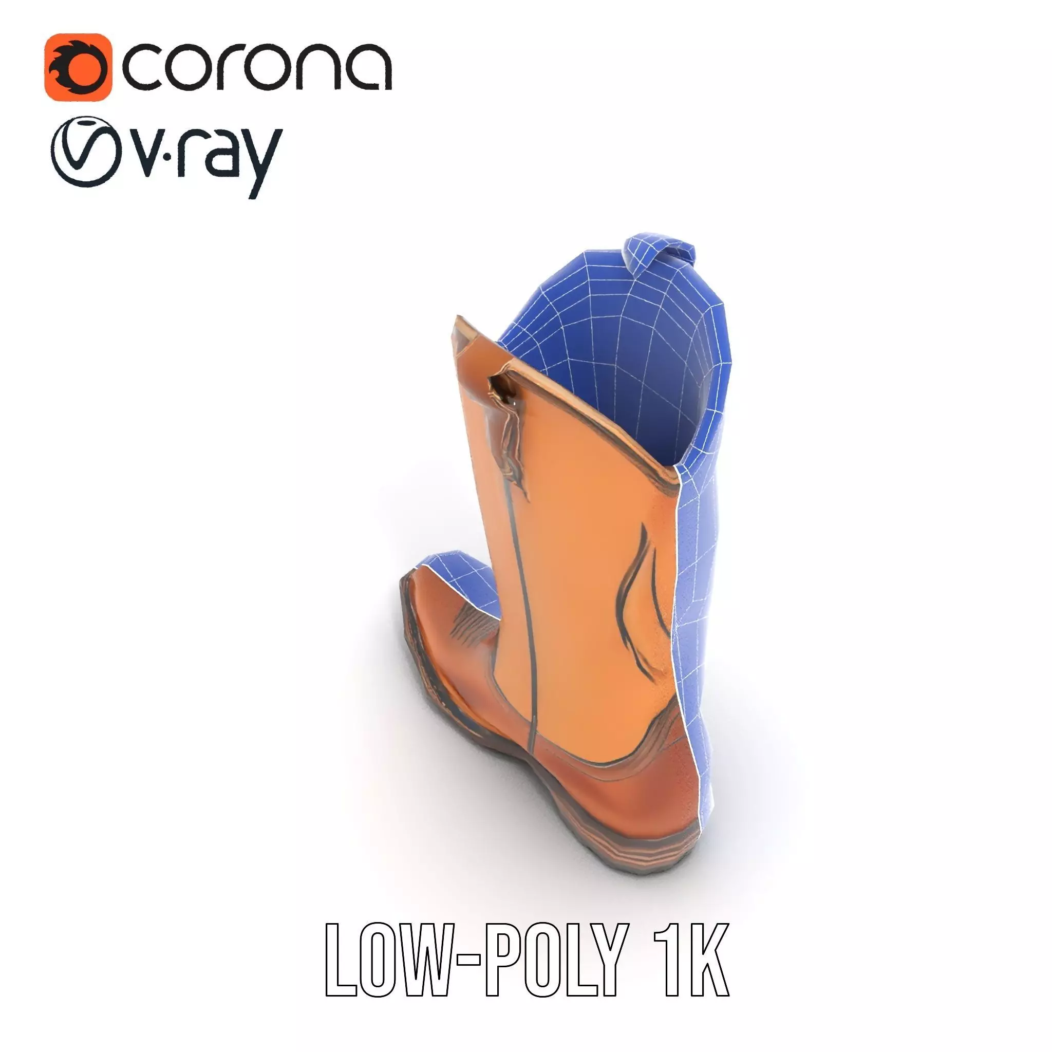 Cowboy Boot Model Pack Low-poly 3D model_21