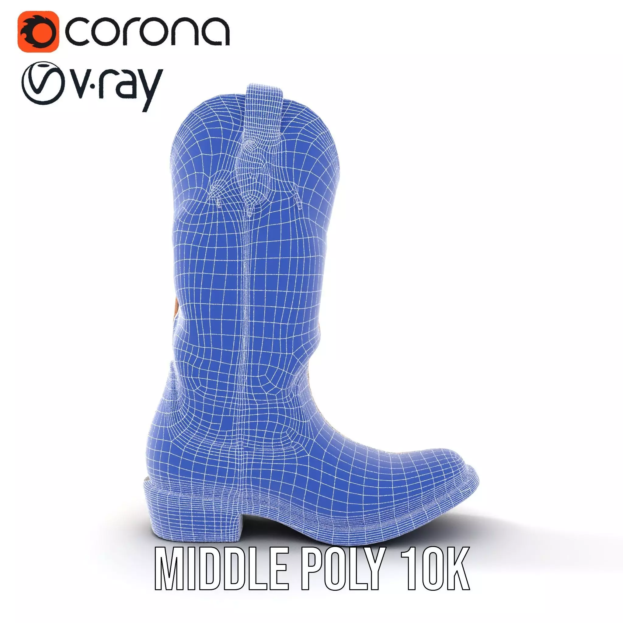 Cowboy Boot Model Pack Low-poly 3D model_30