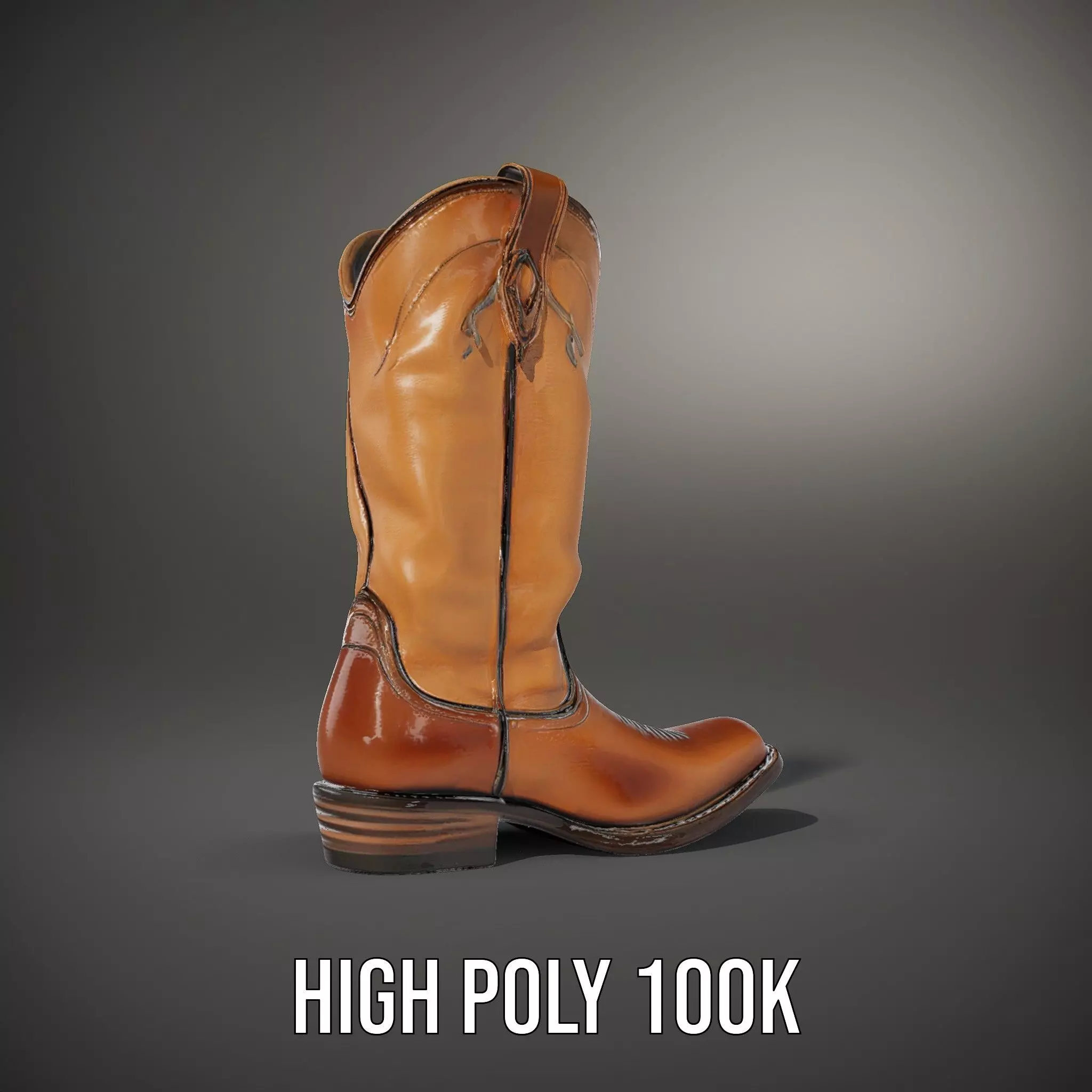 Cowboy Boot Model Pack Low-poly 3D model_9