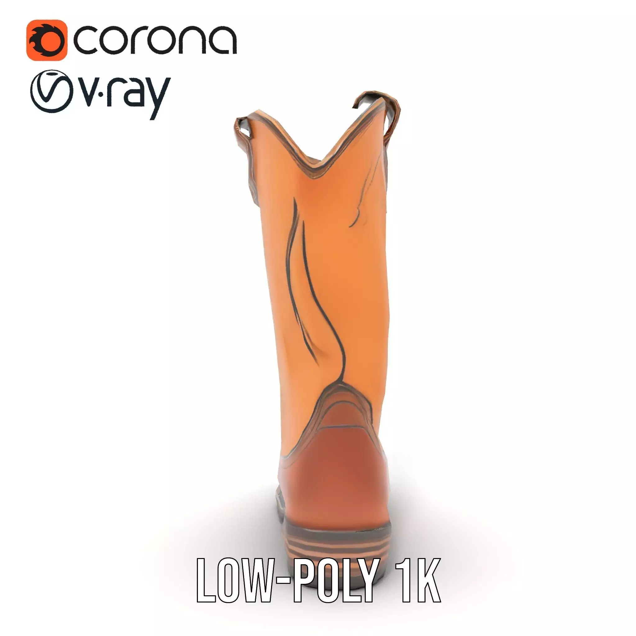 Cowboy Boot Model Pack Low-poly 3D model_15
