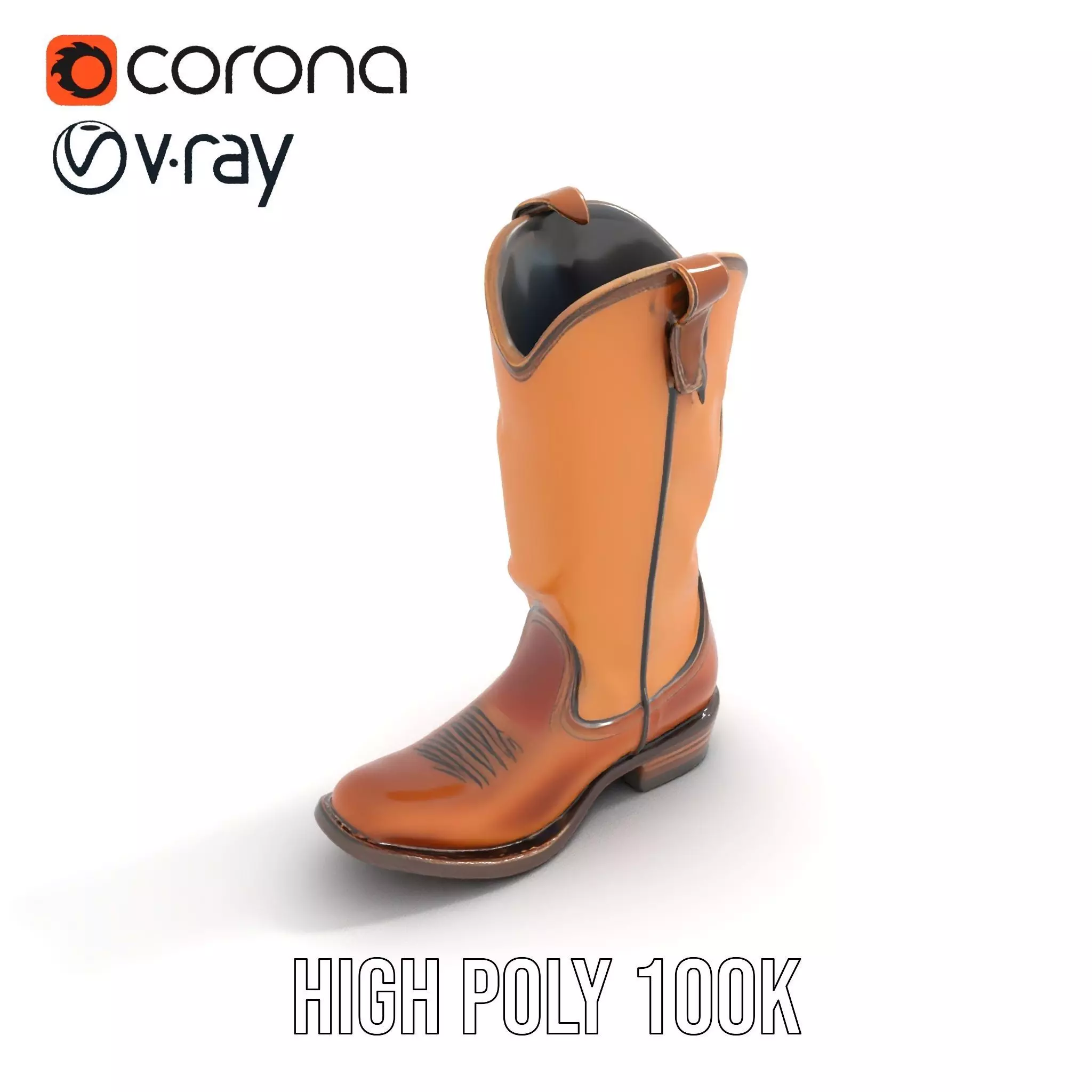Cowboy Boot Model Pack Low-poly 3D model_19
