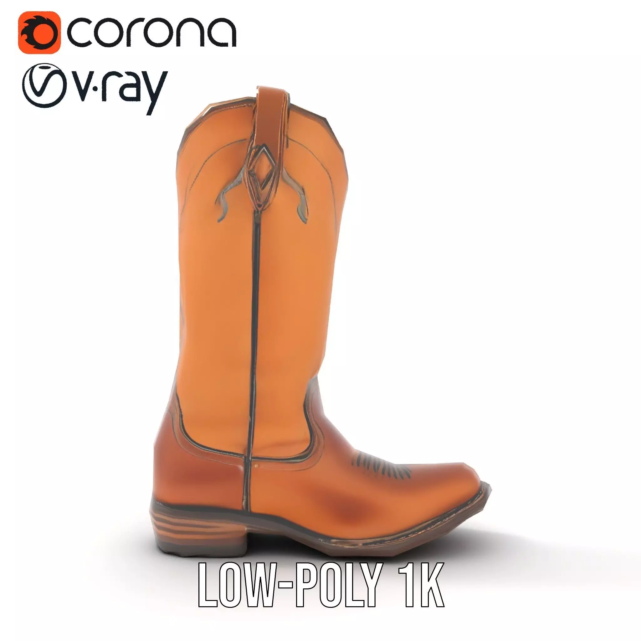Cowboy Boot Model Pack Low-poly 3D model_18