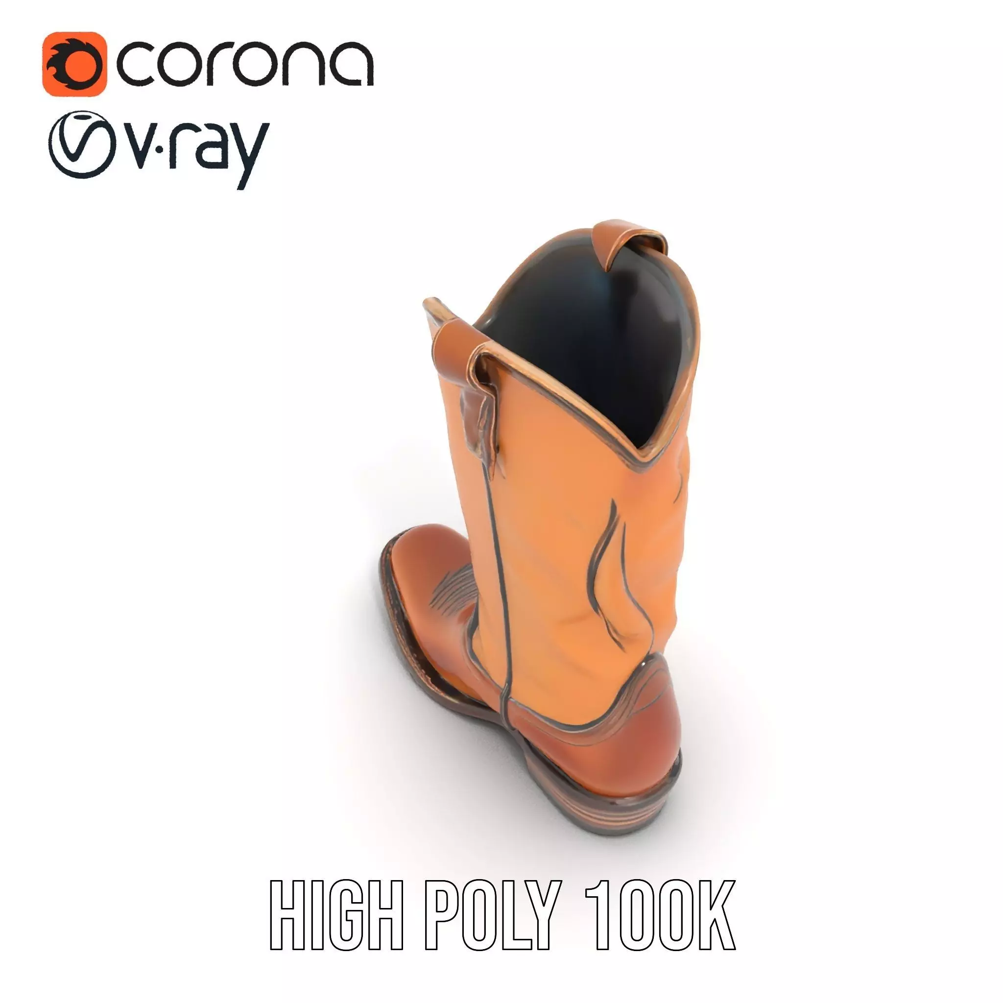 Cowboy Boot Model Pack Low-poly 3D model_16