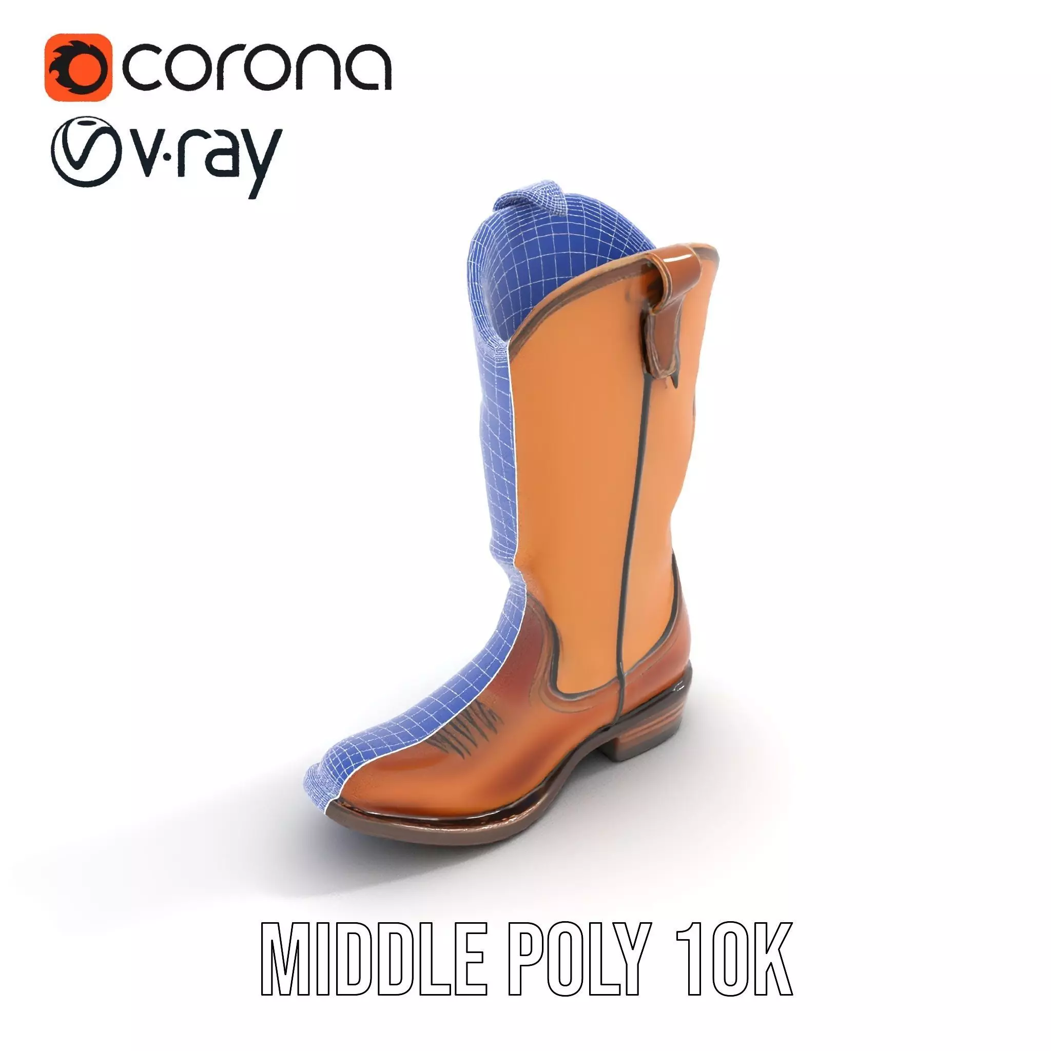 Cowboy Boot Model Pack Low-poly 3D model_25