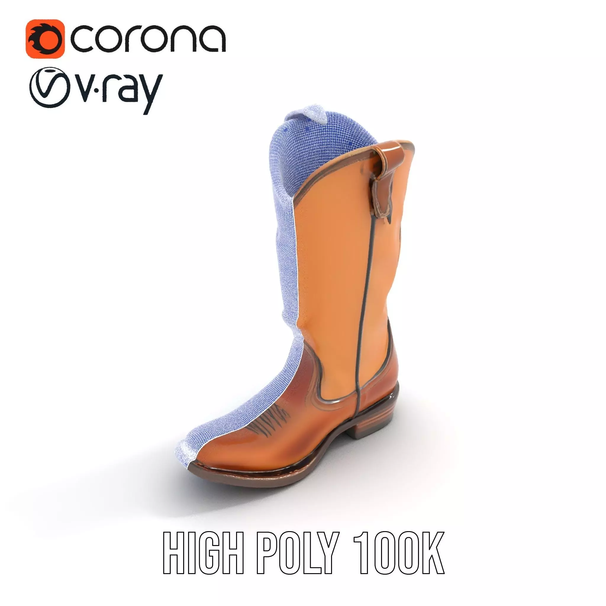 Cowboy Boot Model Pack Low-poly 3D model_34