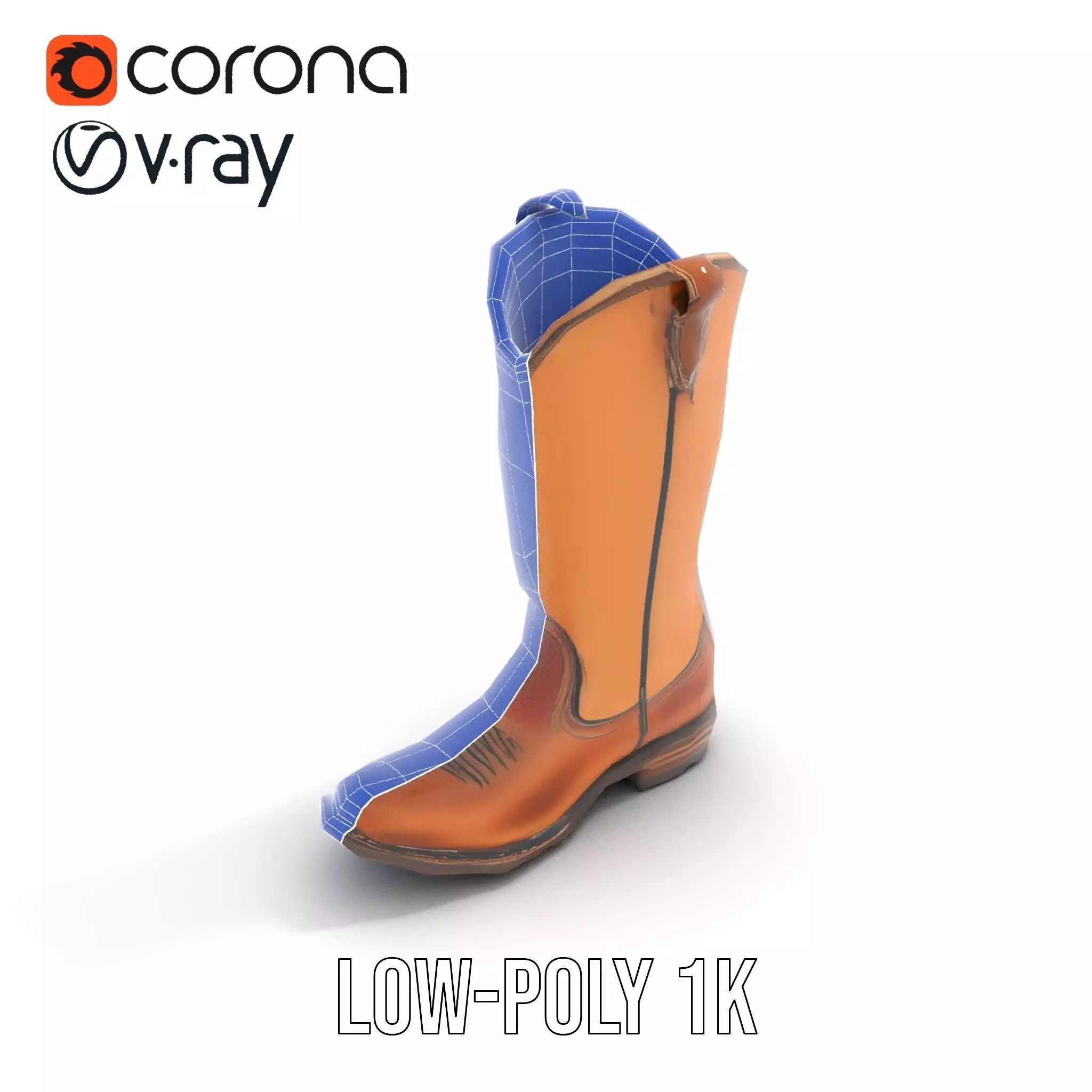 Cowboy Boot Model Pack Low-poly 3D model_23
