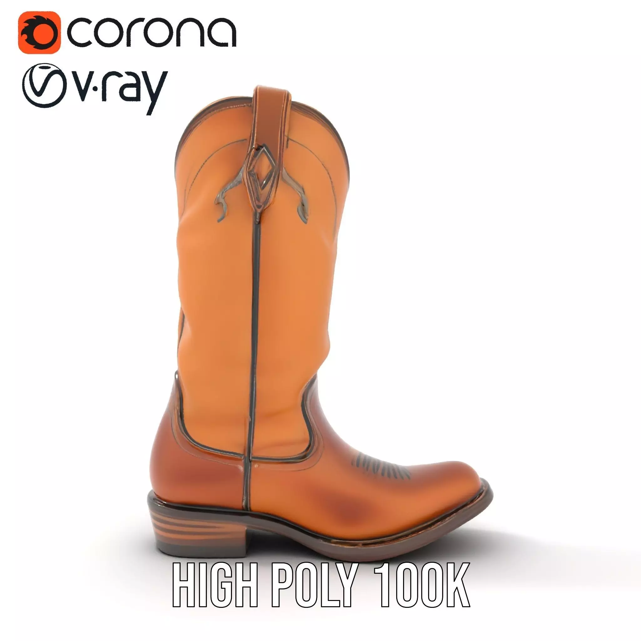 Cowboy Boot Model Pack Low-poly 3D model_27