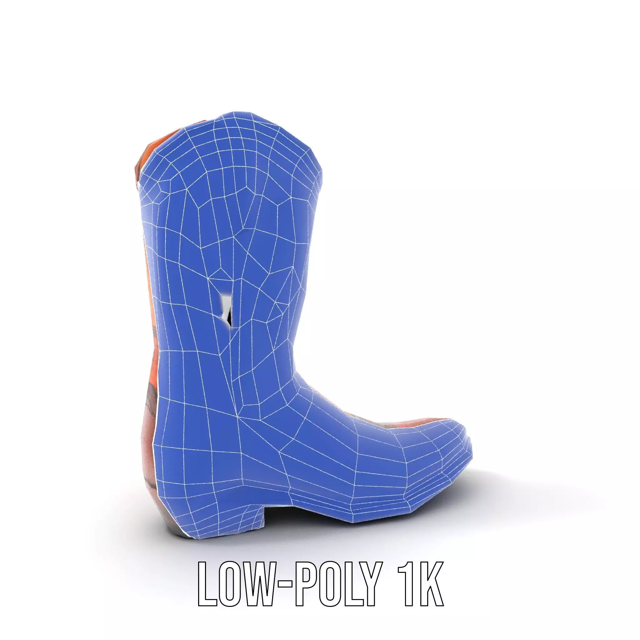 Western Cowboy Boot Model Pack with Intricate Stitching Low-poly 3D model_14