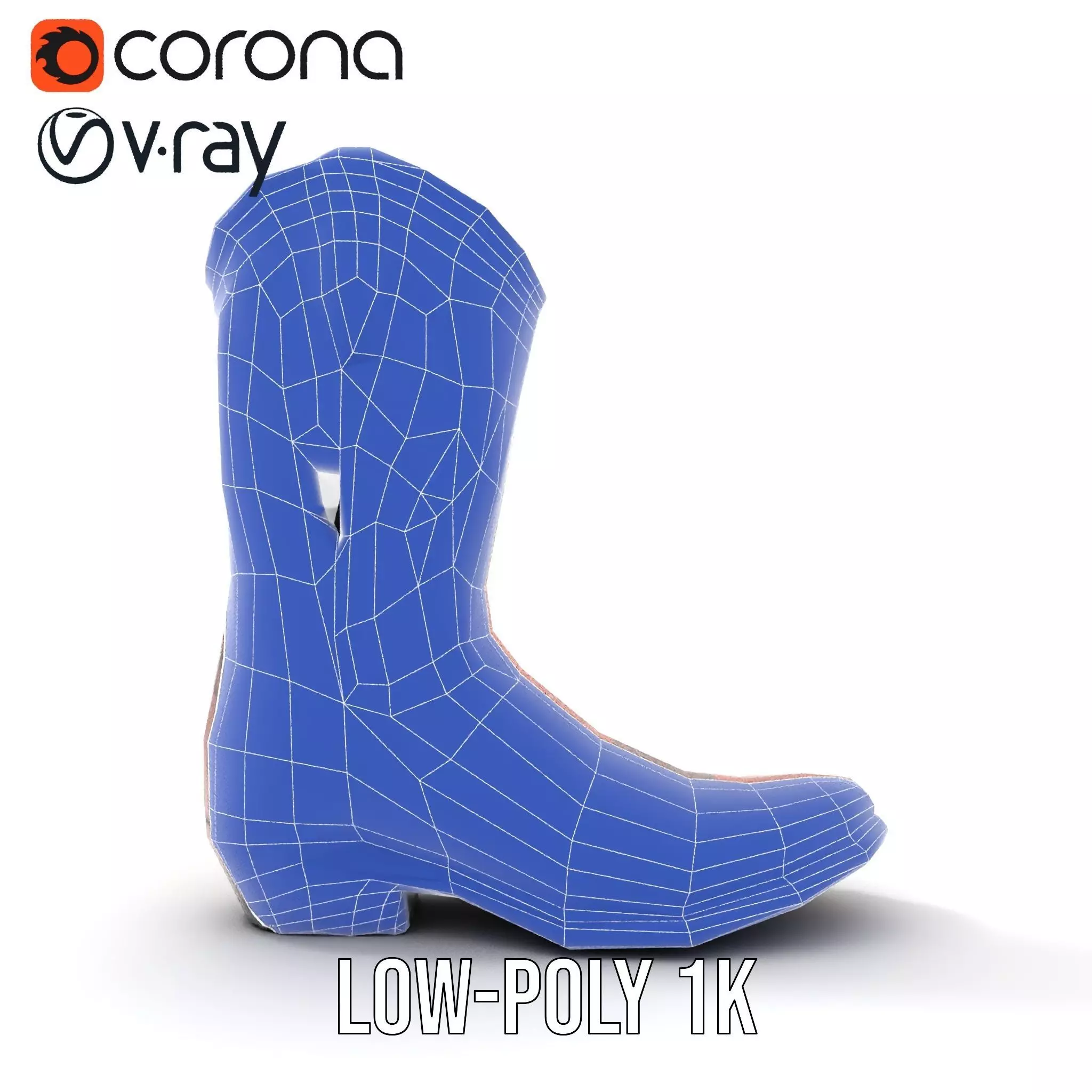 Western Cowboy Boot Model Pack with Intricate Stitching Low-poly 3D model_23