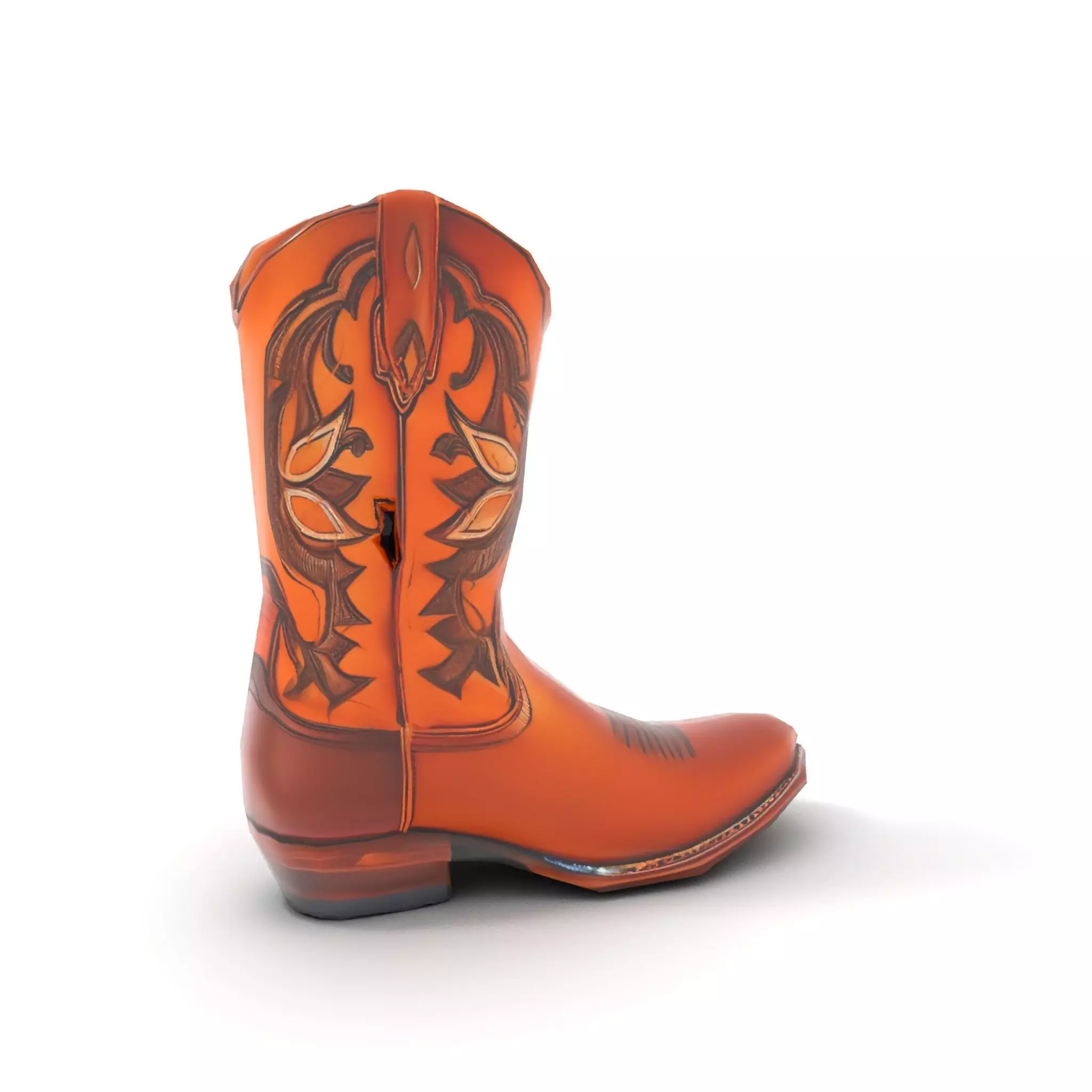 Western Cowboy Boot Model Pack with Intricate Stitching Low-poly 3D model_9