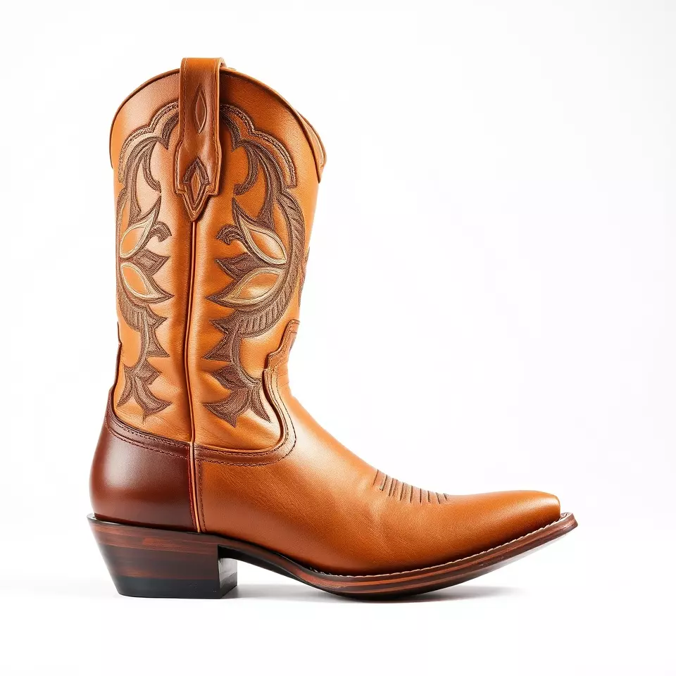 Western Cowboy Boot Model Pack with Intricate Stitching Low-poly 3D model_3