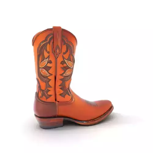 Western Cowboy Boot Model Pack with Intricate Stitching Low-poly 3D model
