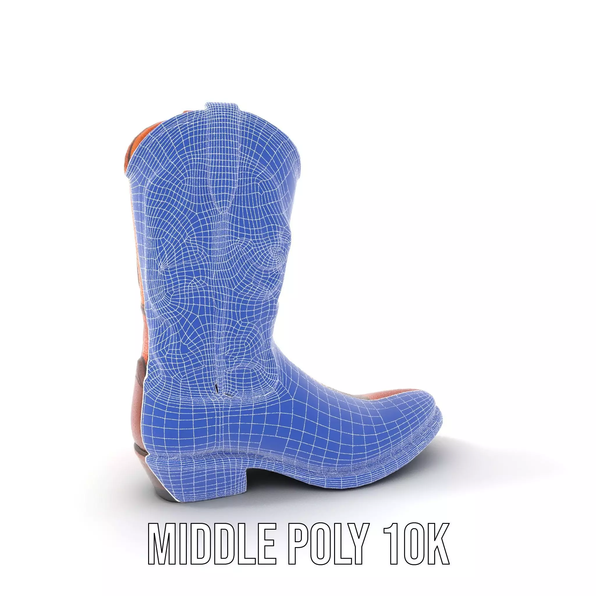 Western Cowboy Boot Model Pack with Intricate Stitching Low-poly 3D model_19
