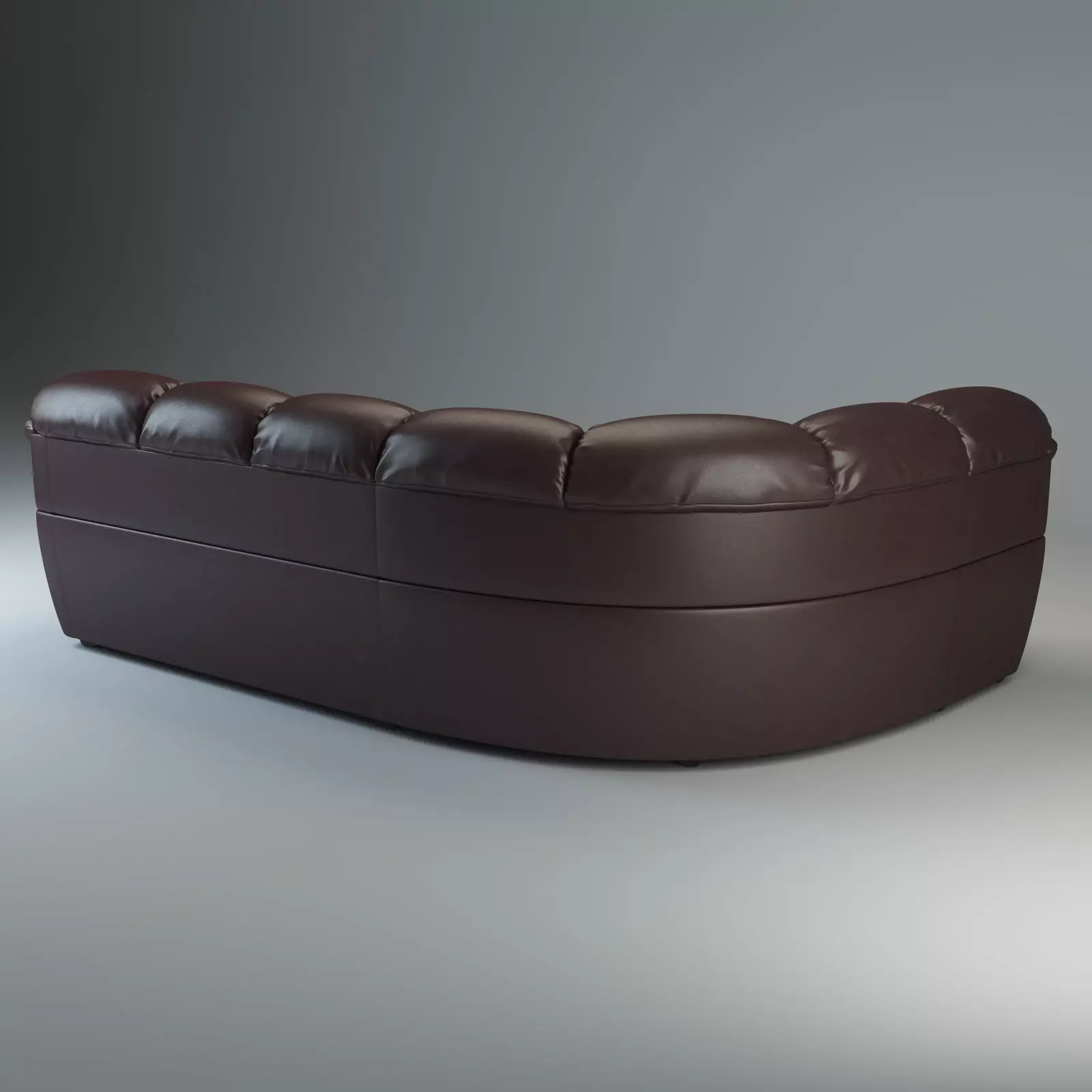 Overstuffed Leather Corner Sofa - Osvald - Short Version 3D model_3