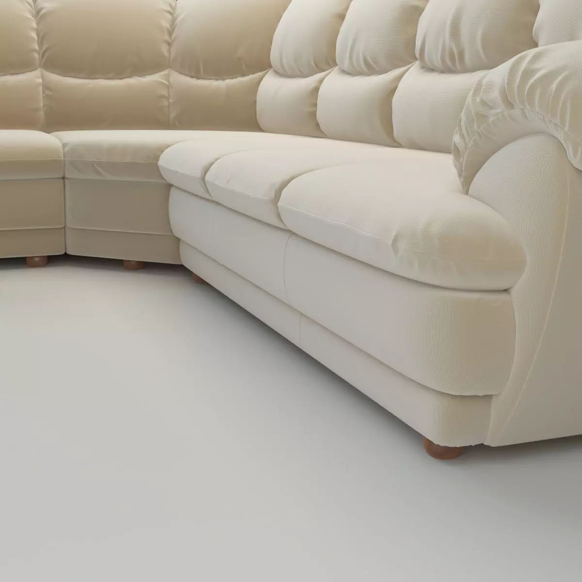 Overstuffed Leather Corner Sofa - Osvald - Short Version 3D model_13