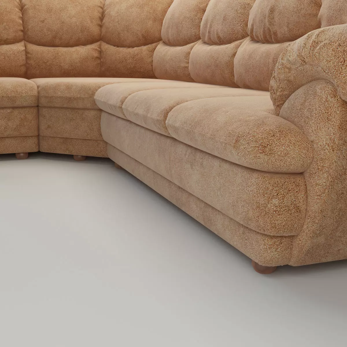 Overstuffed Leather Corner Sofa - Osvald - Short Version 3D model_11